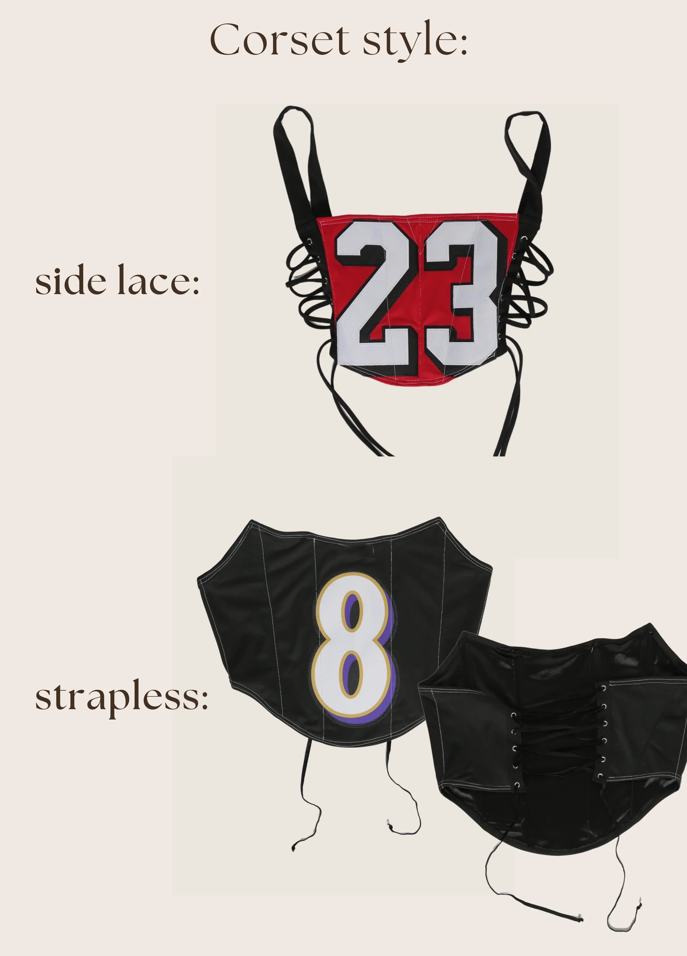 custom reworked corset jersey with shrug