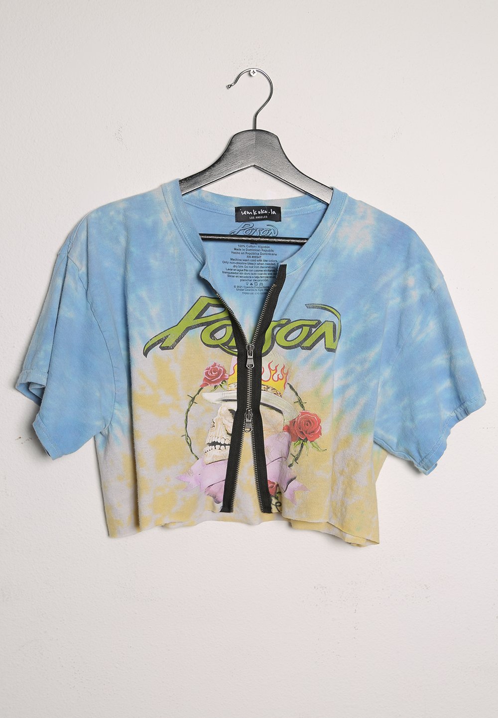 poison zip front cropped tee