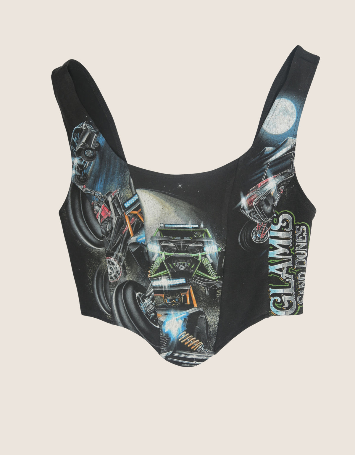 sand dune racing mid length corset tank top (M)