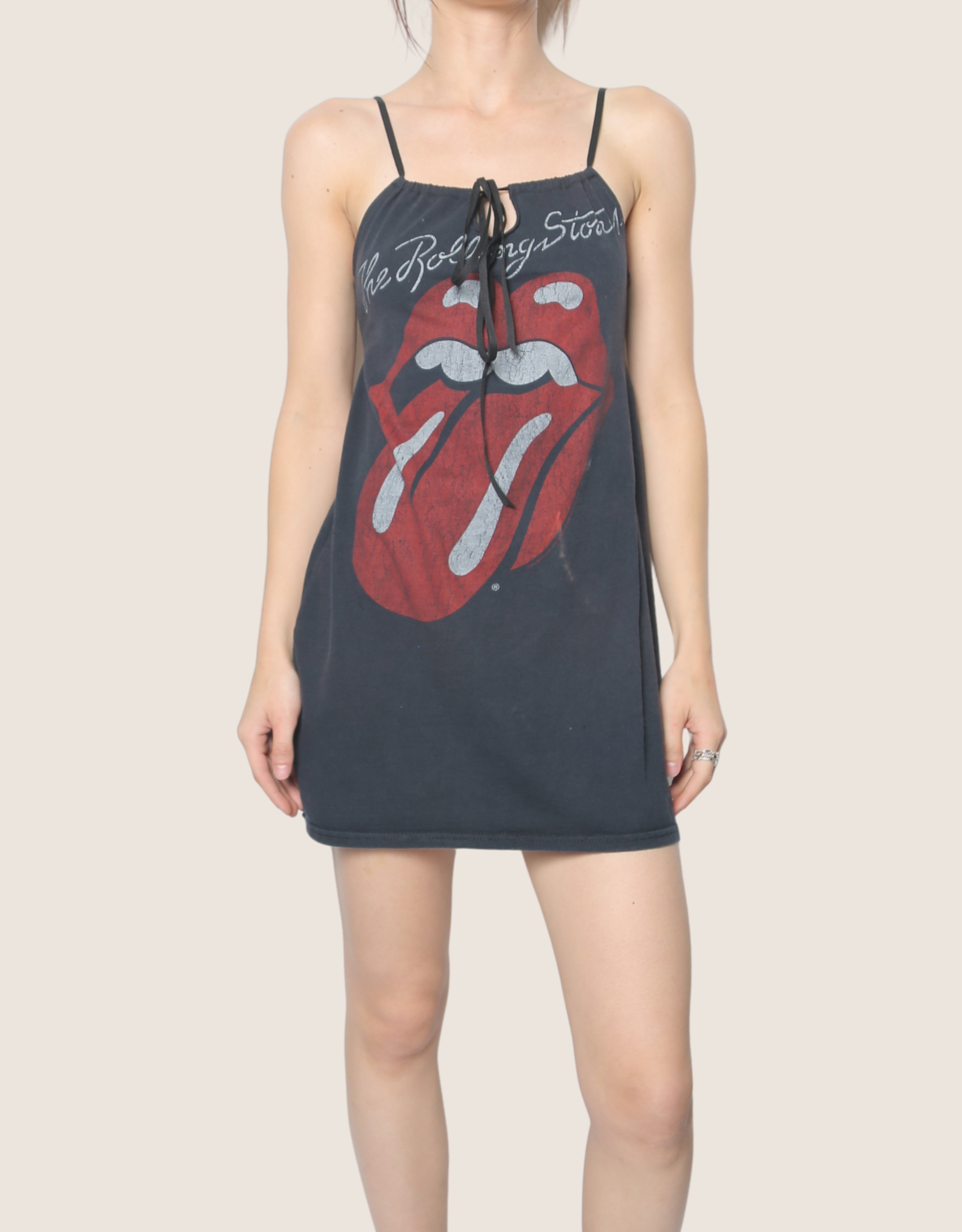 rolling stones reworked tie front dress (S/M)