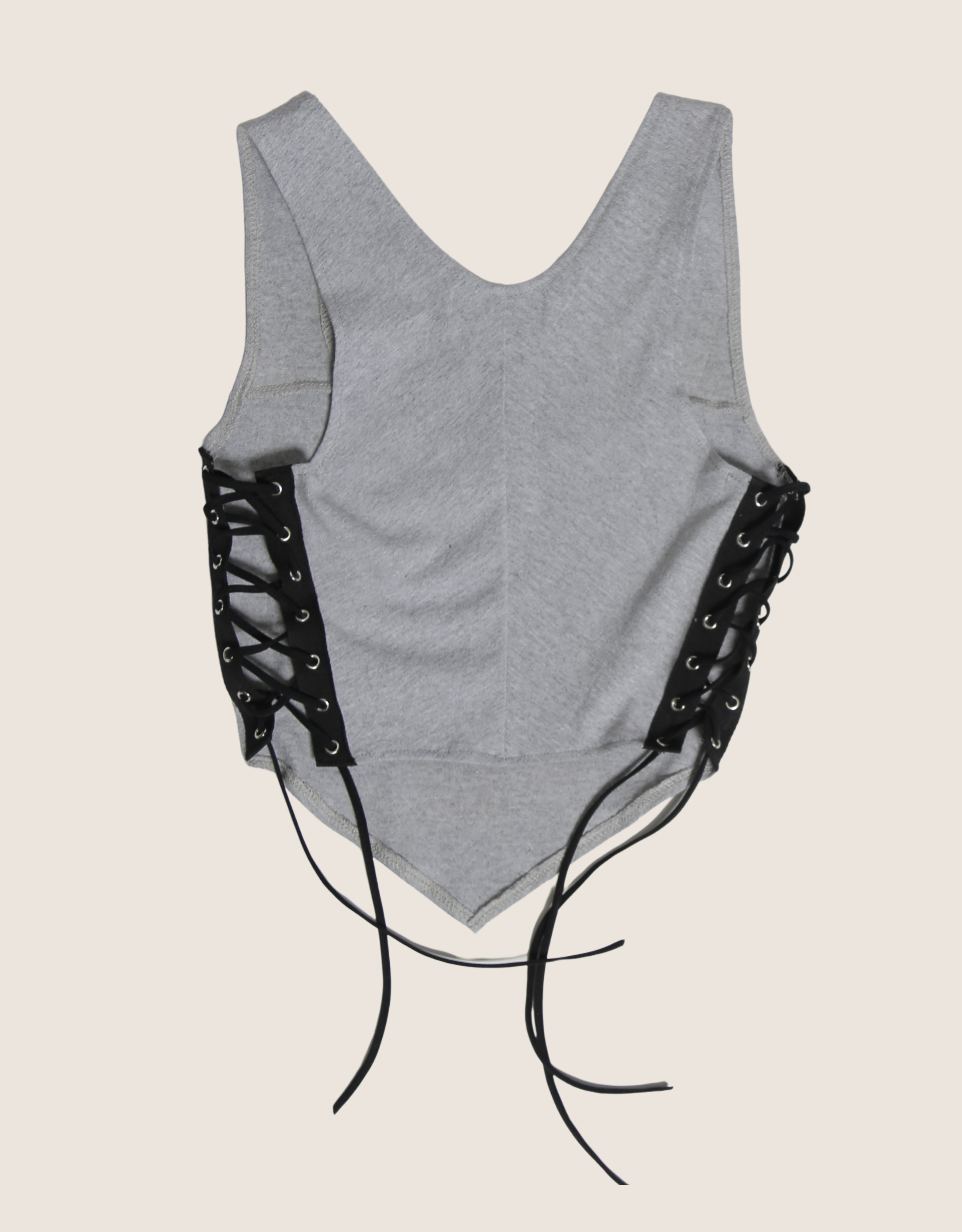 harley grey eagle reworked side lace tank top (S)