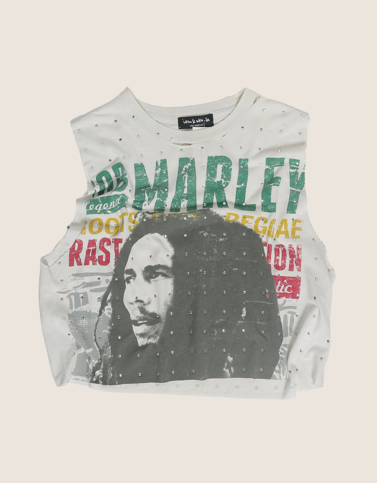 bob marley rhinestone muscle tank (L/XL)
