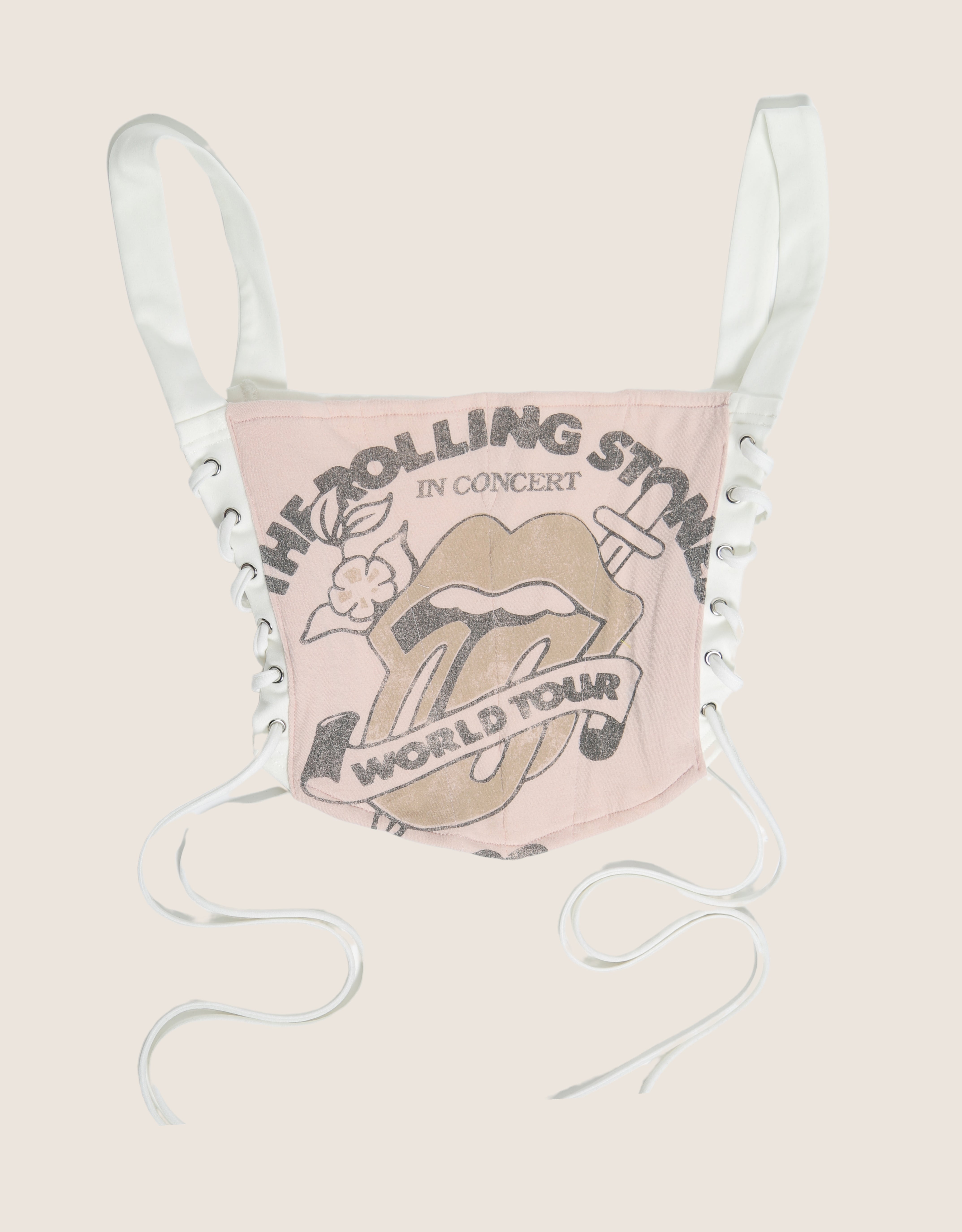 rolling stones side lace cropped corset (S)