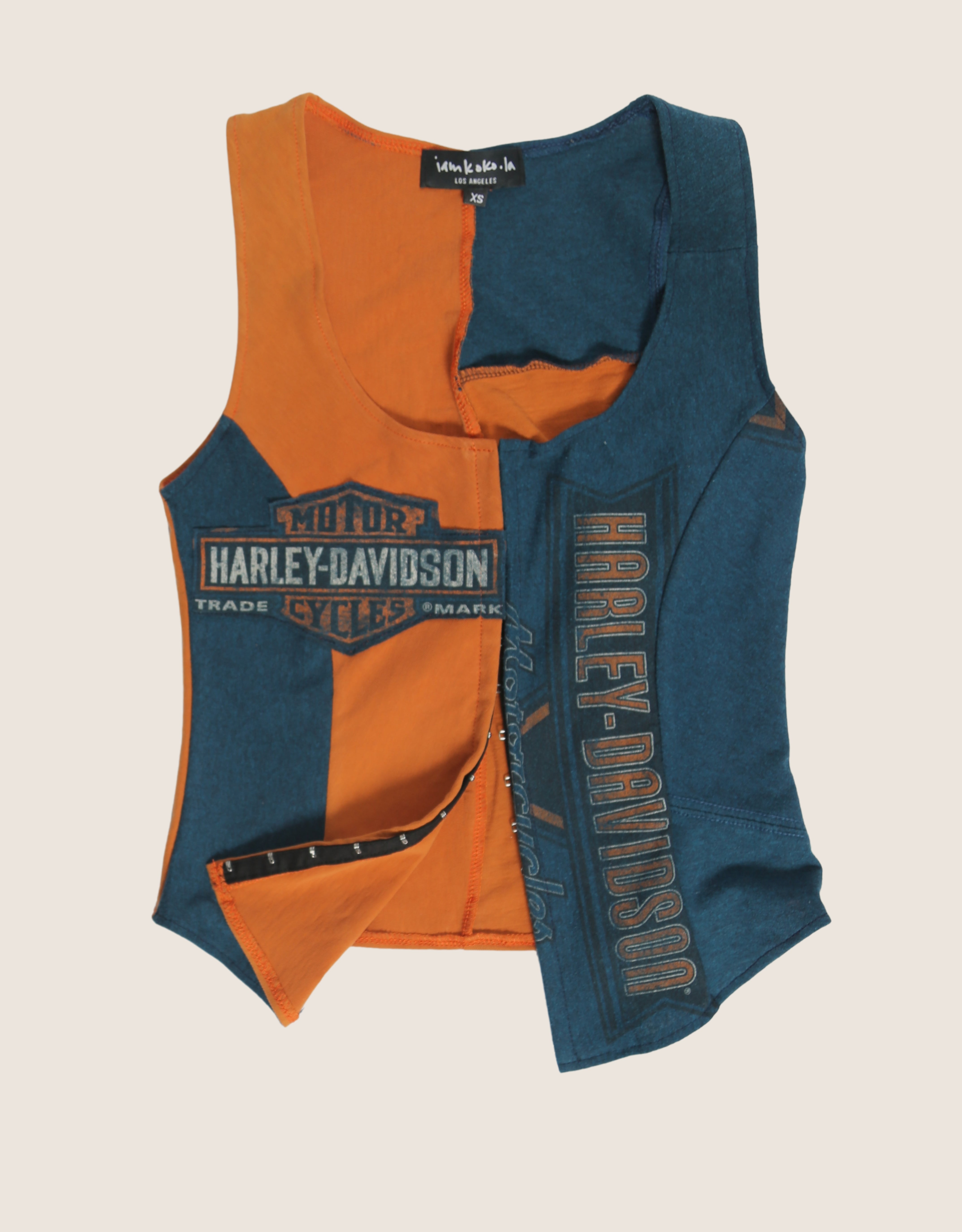 harley blue/orange hook and eye tank (XS)