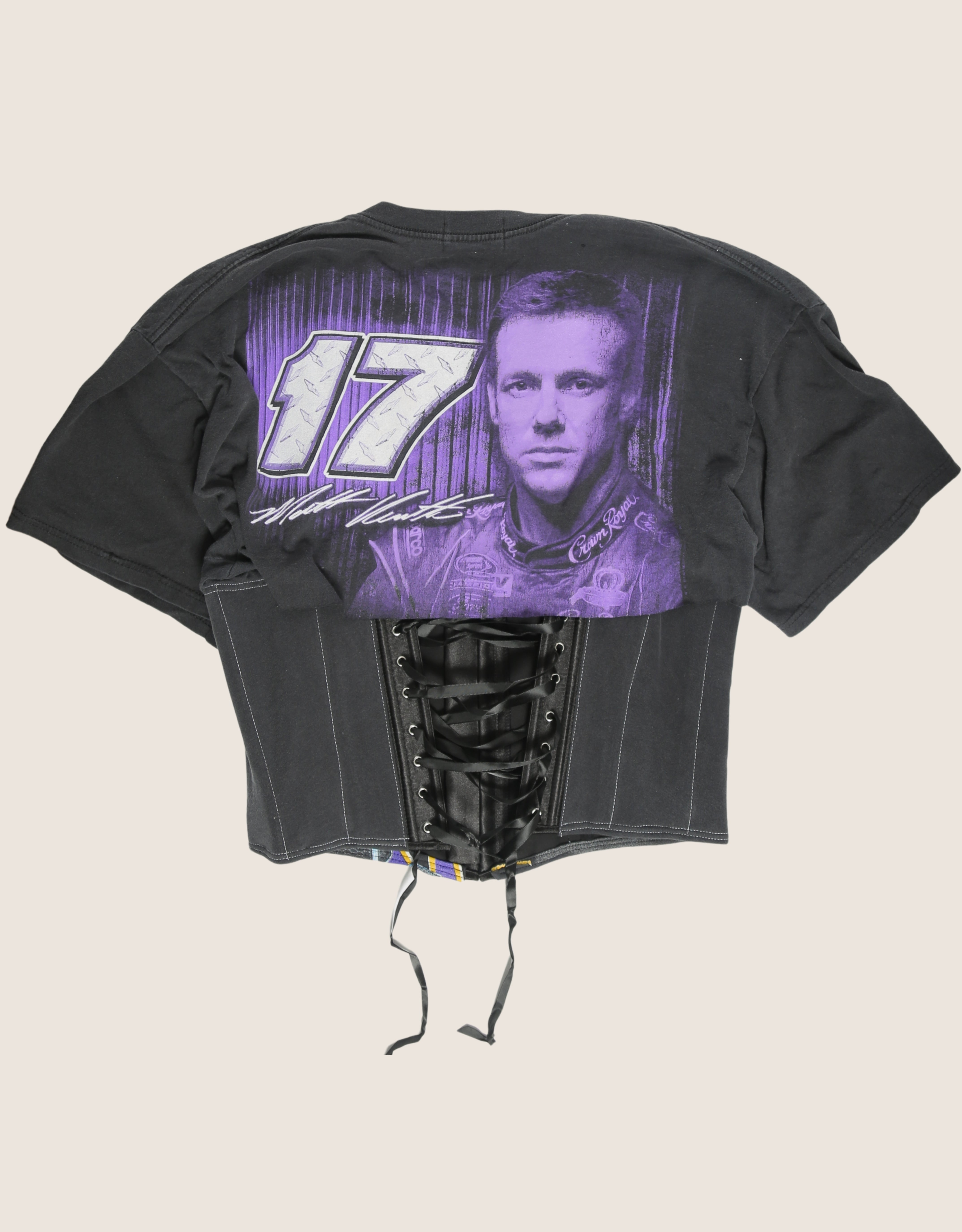 purple racing snap corset t shirt (L)