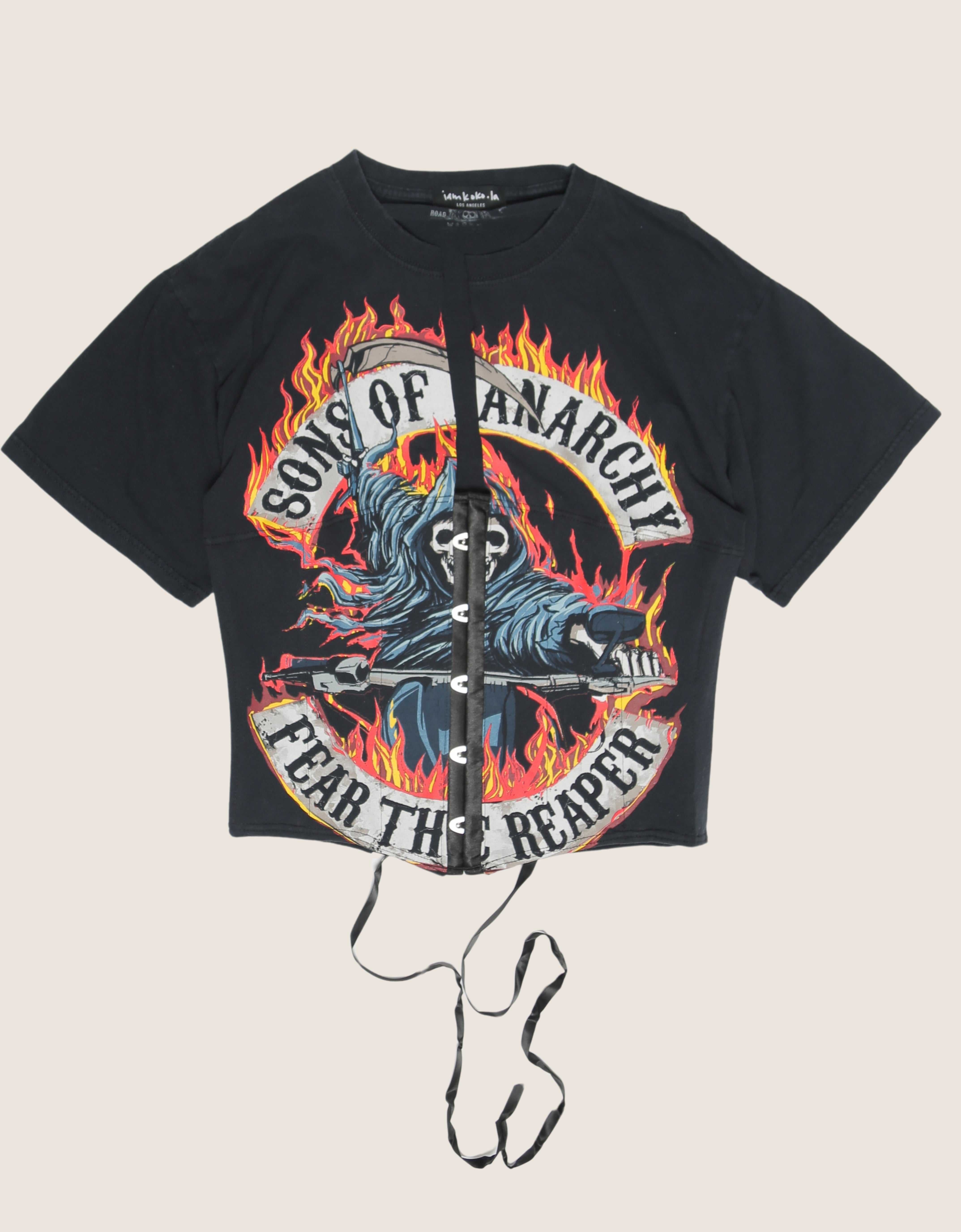 sons of anarchy snap corset t shirt (M)