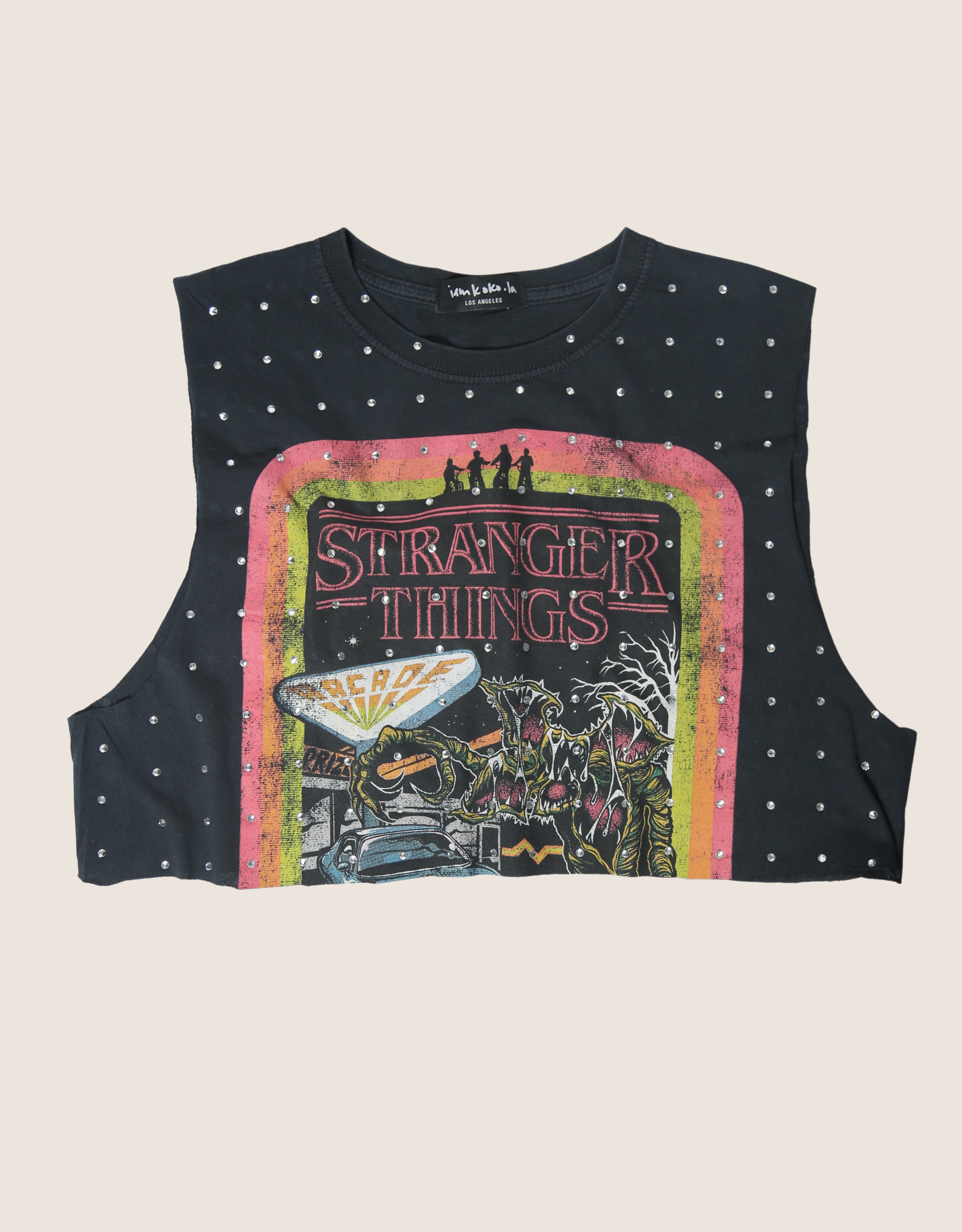 stranger things rhinestone muscle tank (s/m)