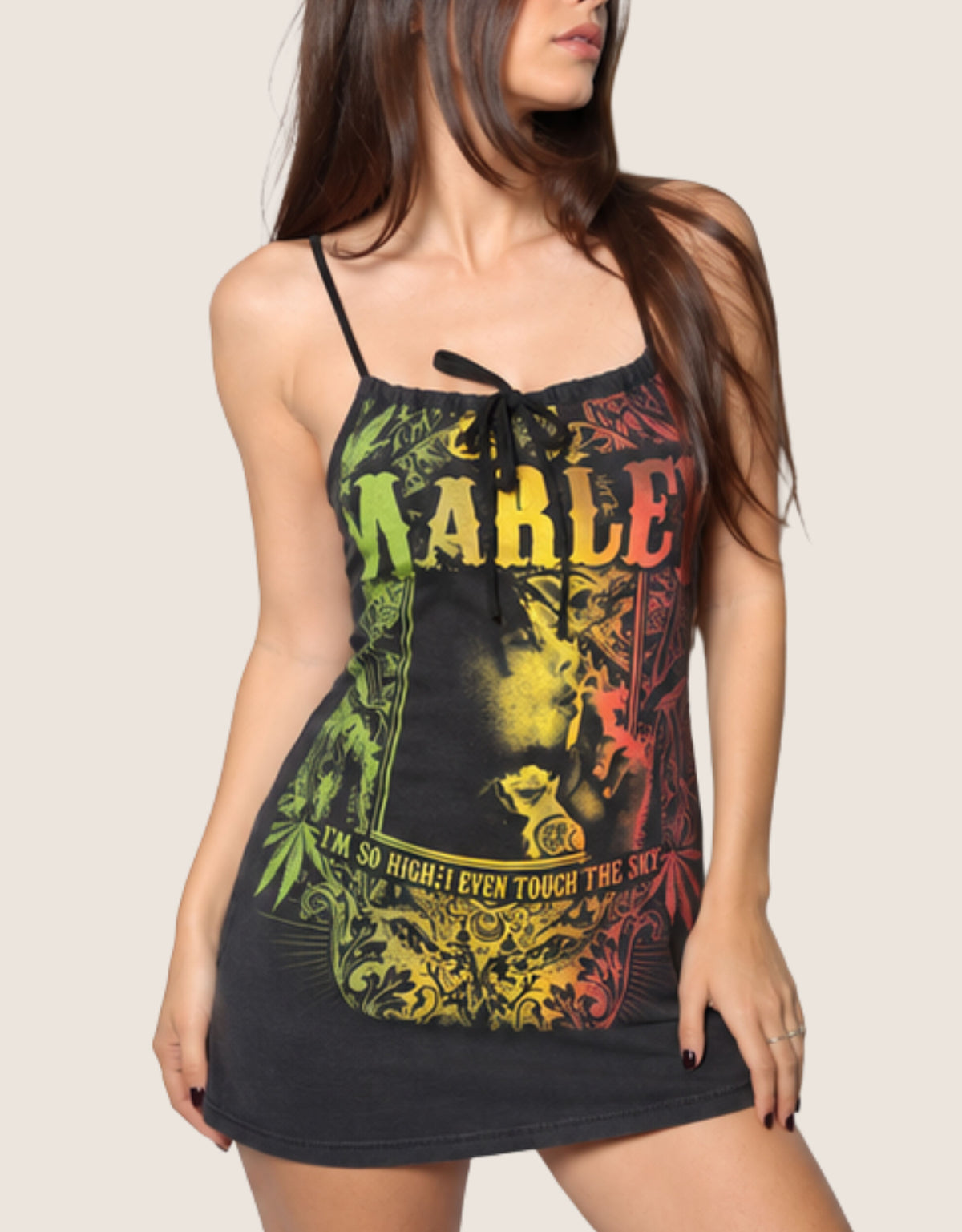 bob marley reworked tie back dress (S/M)