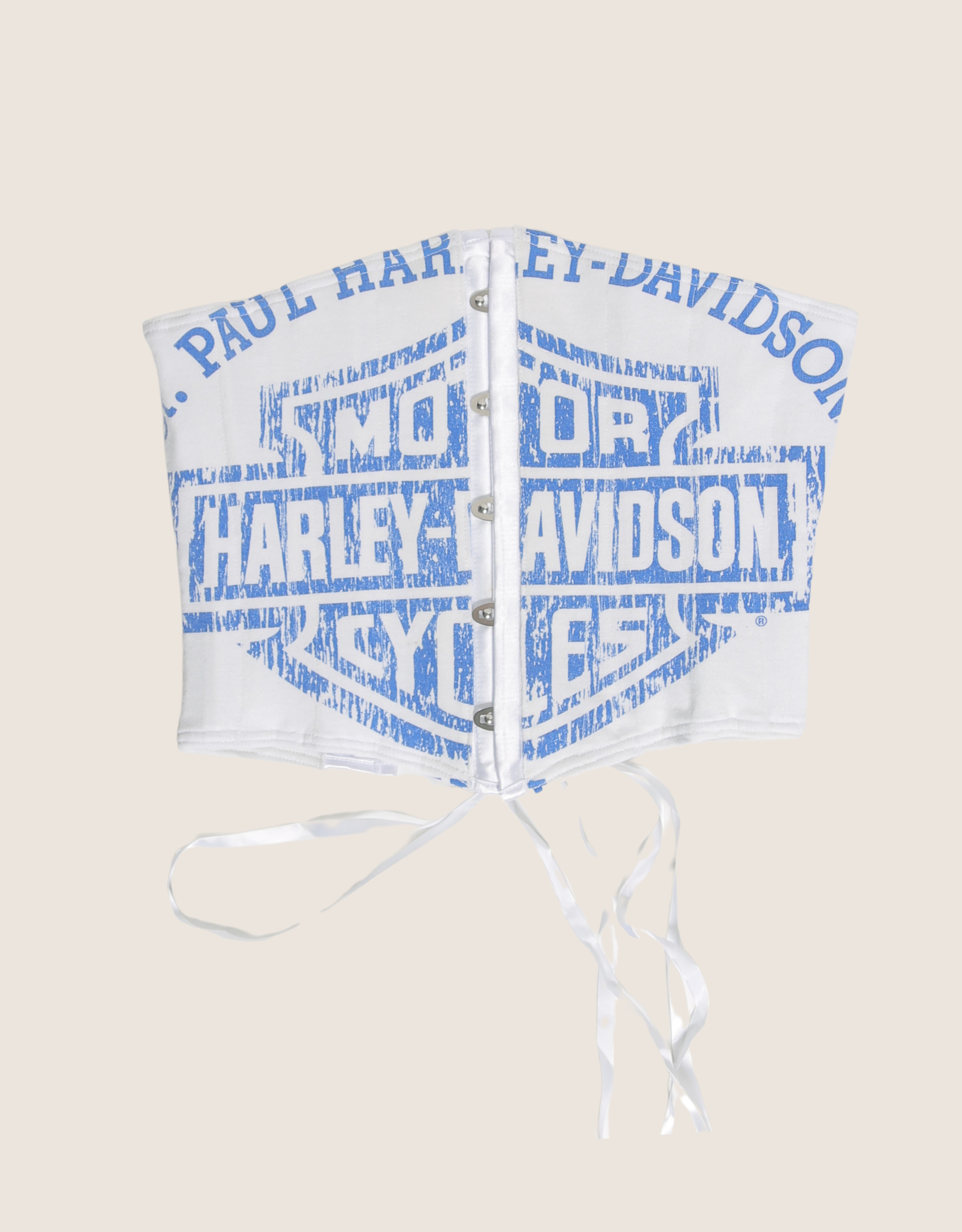 white harley reworked snap corset (S)