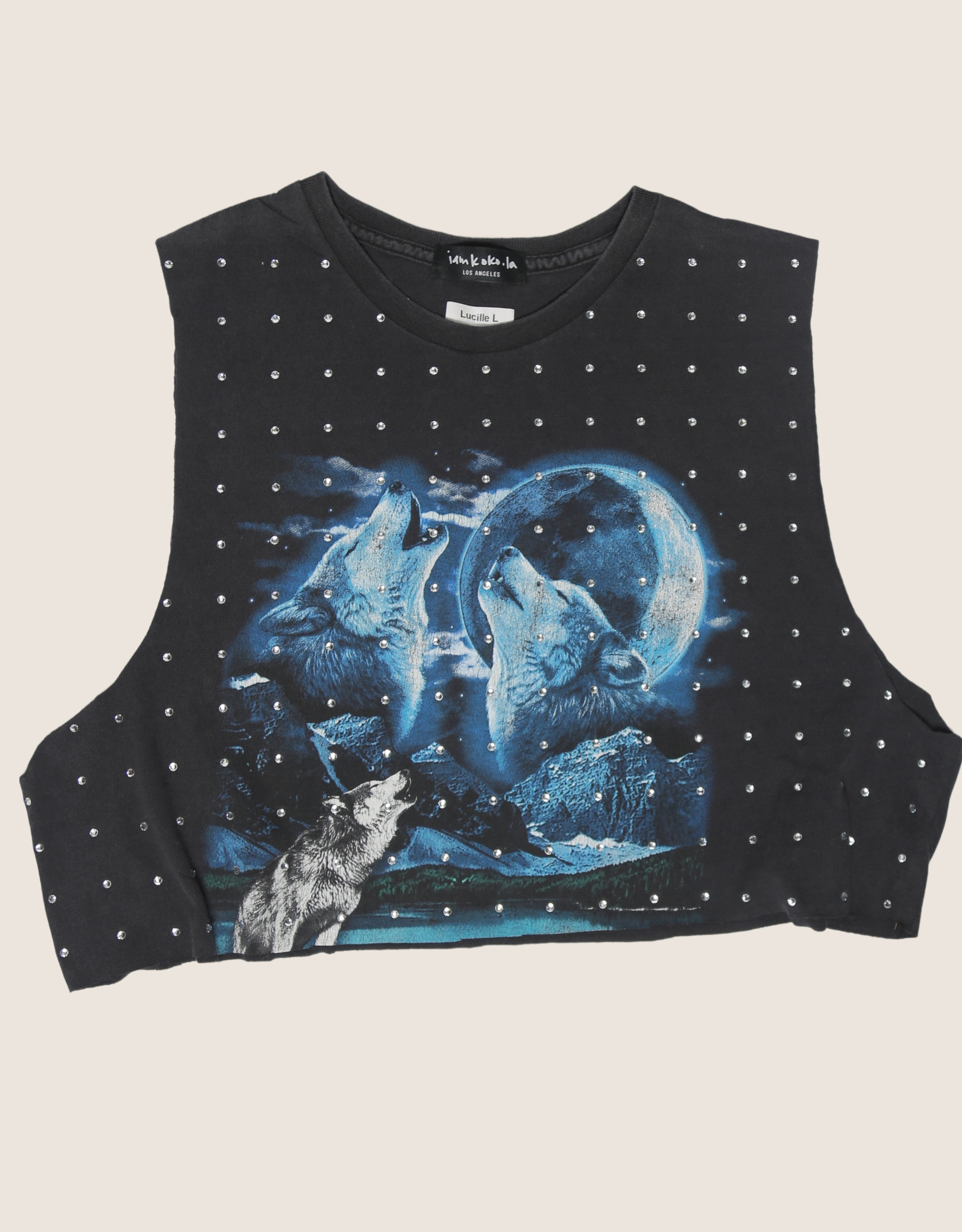 wolves rhinestone muscle tank (m)