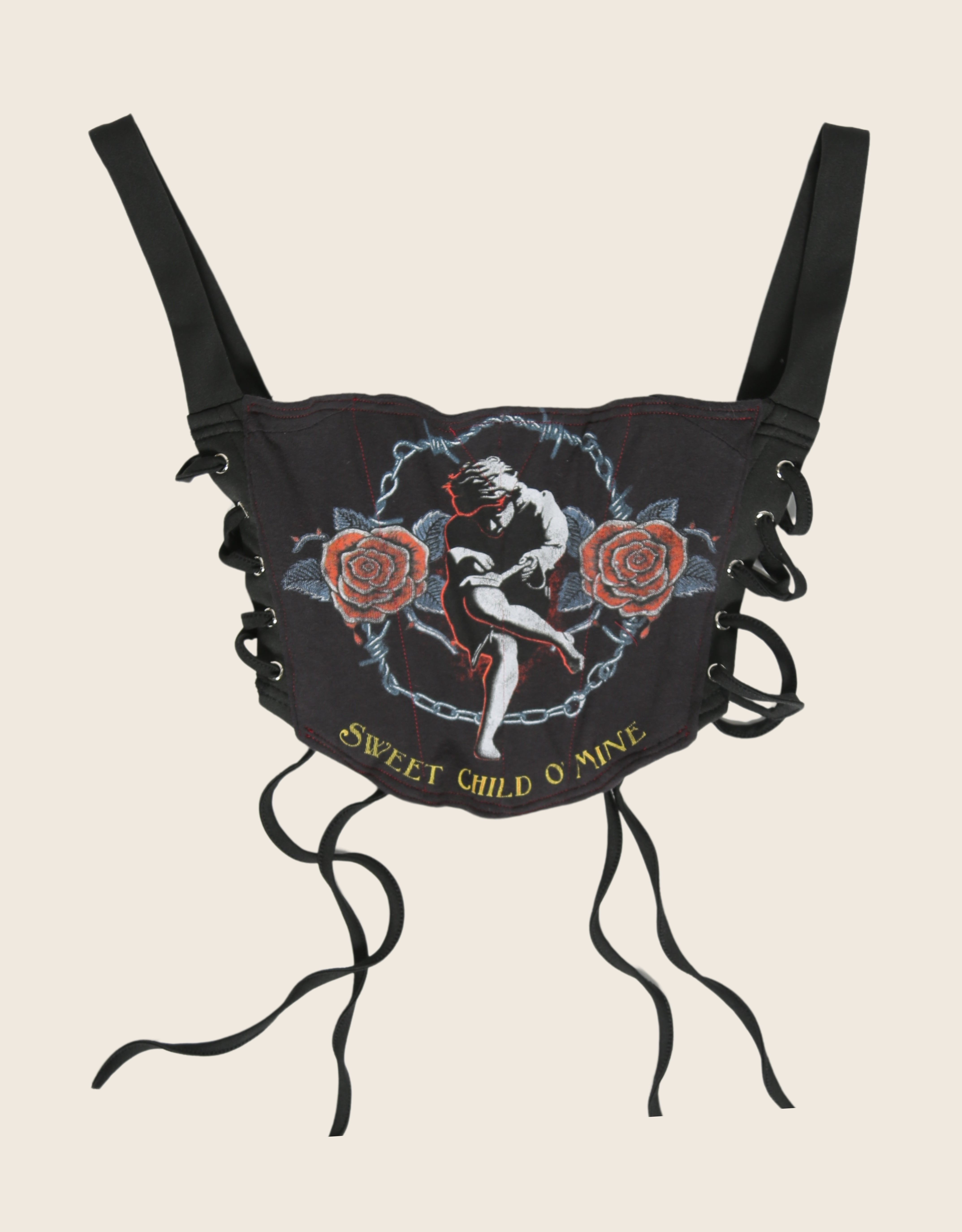 Guns N Roses reworked side lace corset with matching shrug