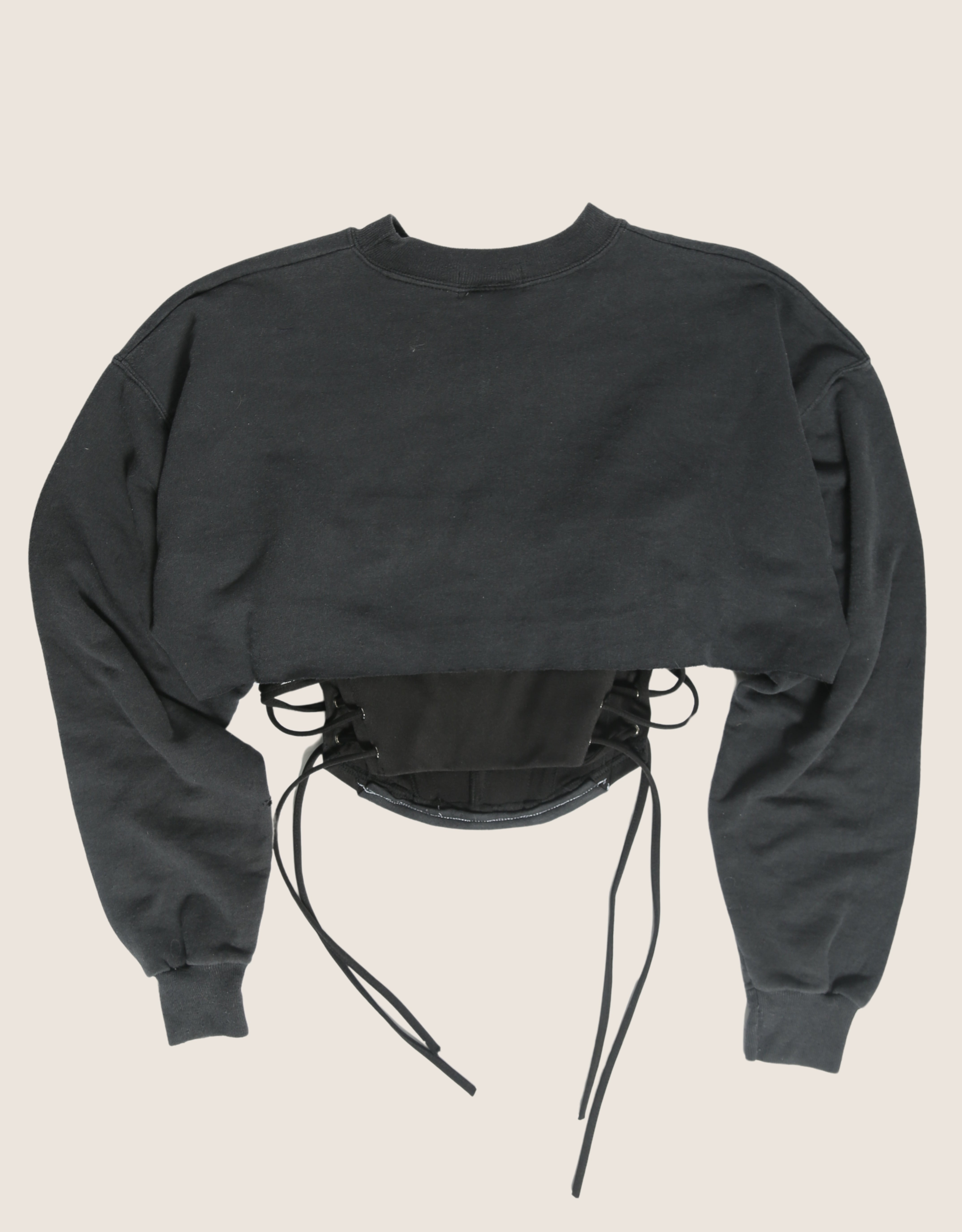 harley reworked corset with matching sweatshirt shrug (small)