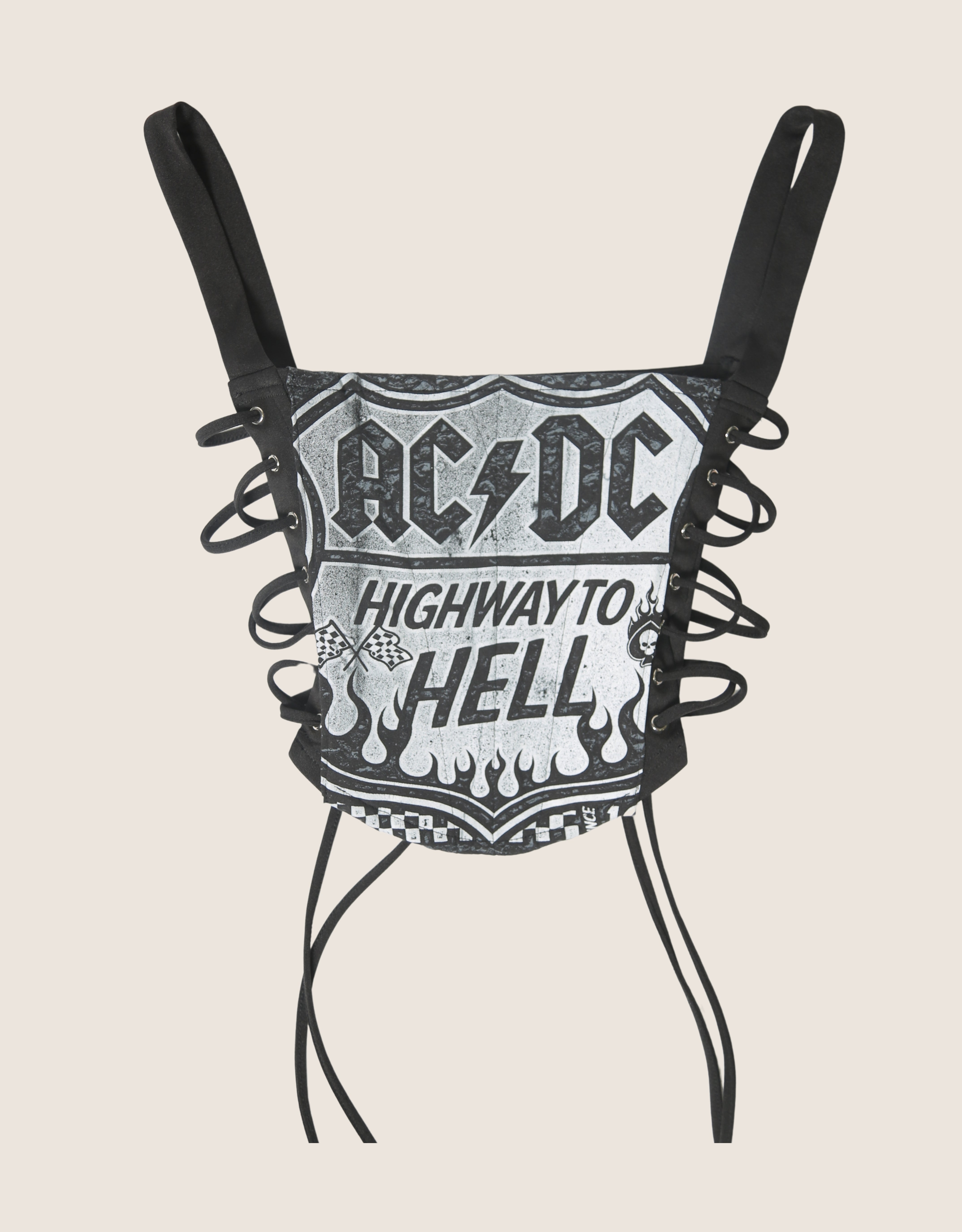 acdc full corset with matching shrug (xs/s)