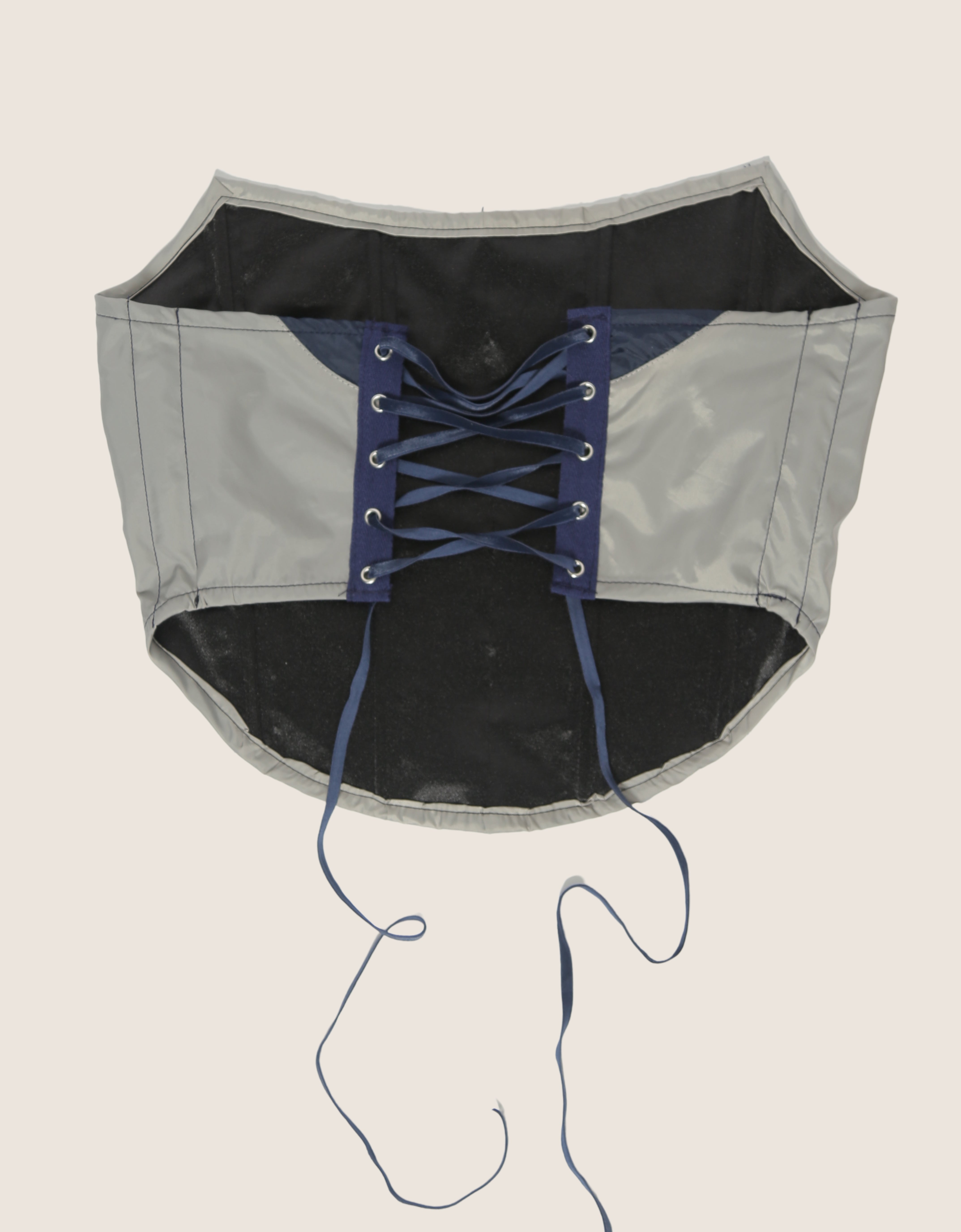 patriots reworked strapless corset with windbreaker shrug