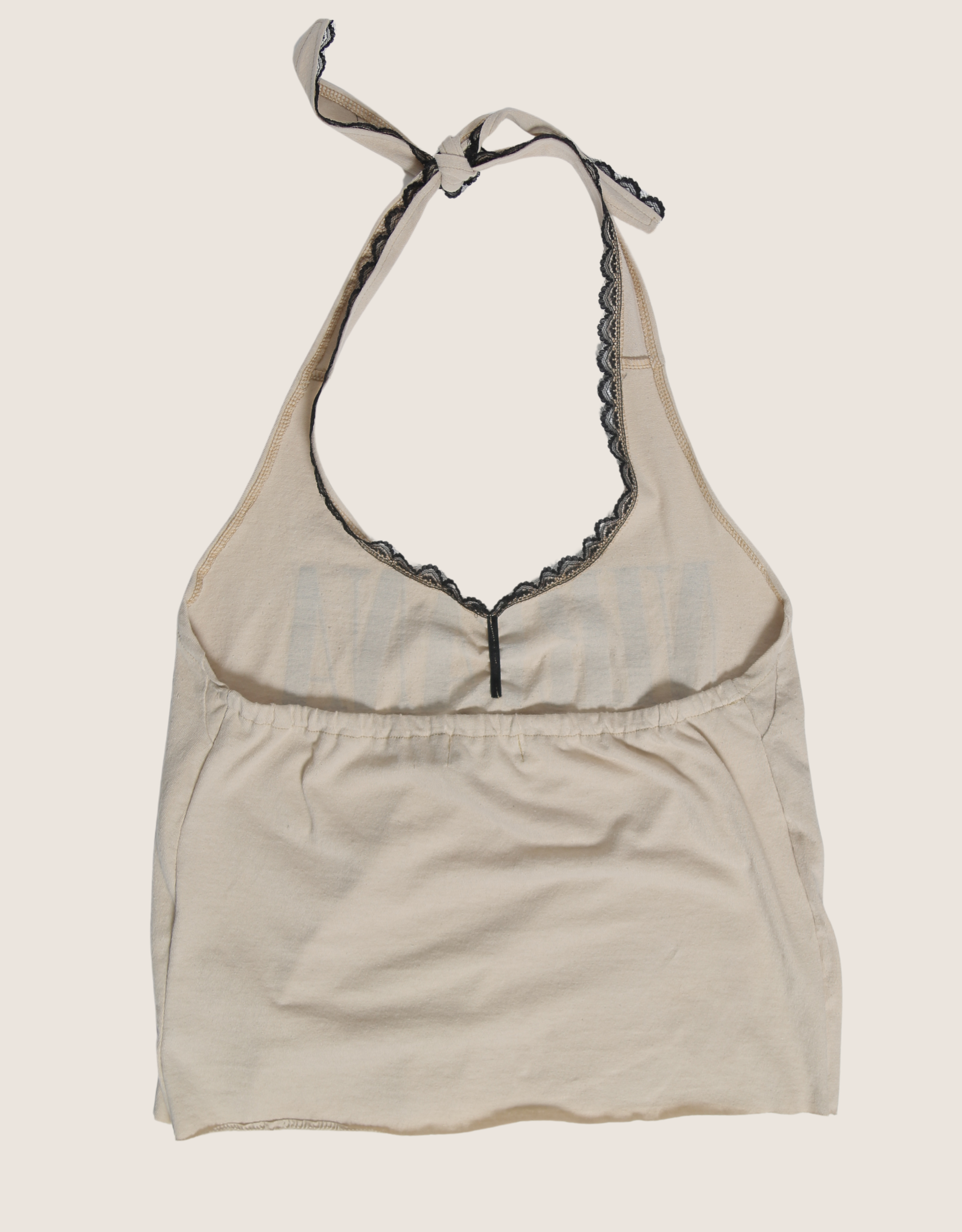 nirvana smiley lace trim halter top