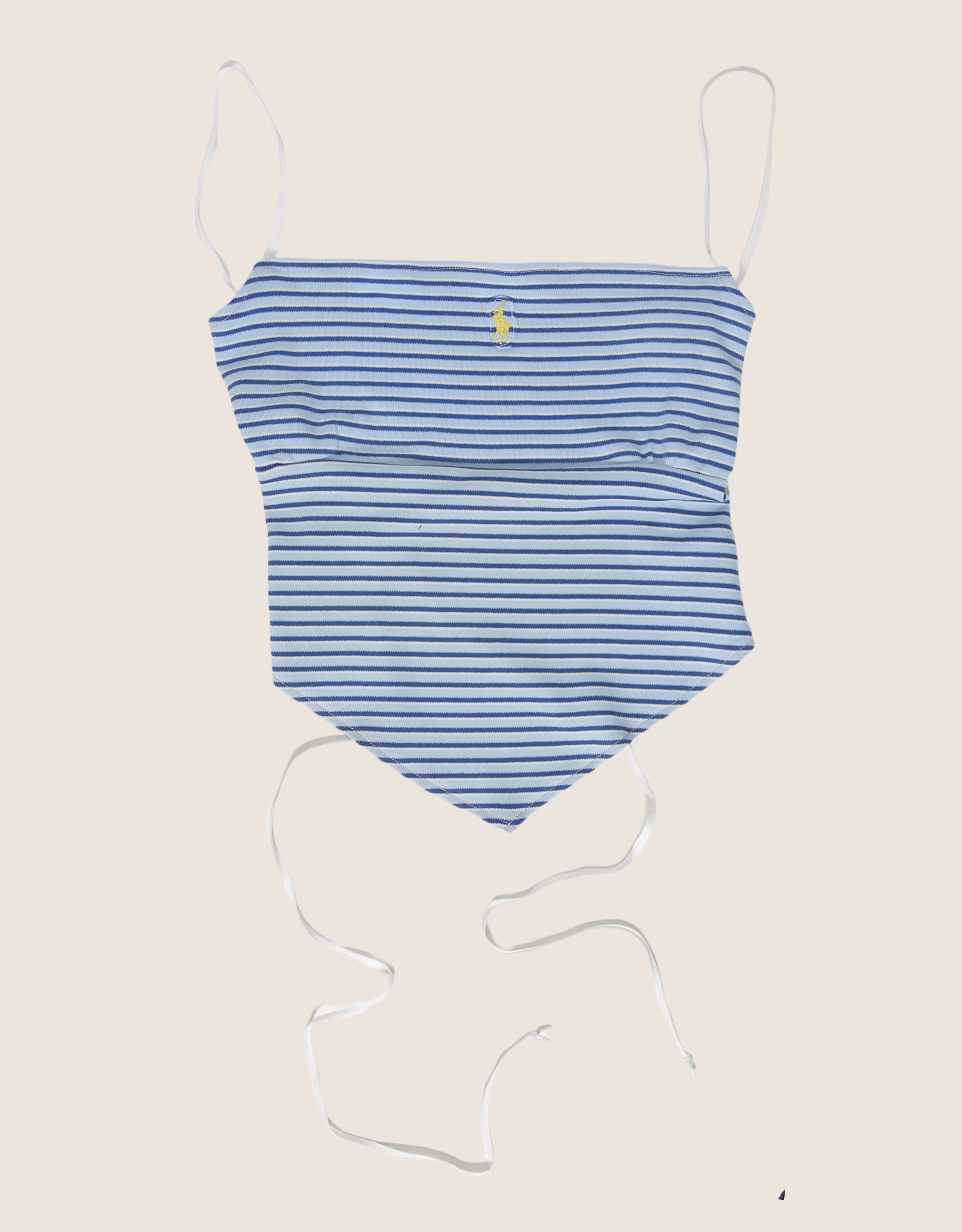 polo blue stripe reworked backless top (S/M)