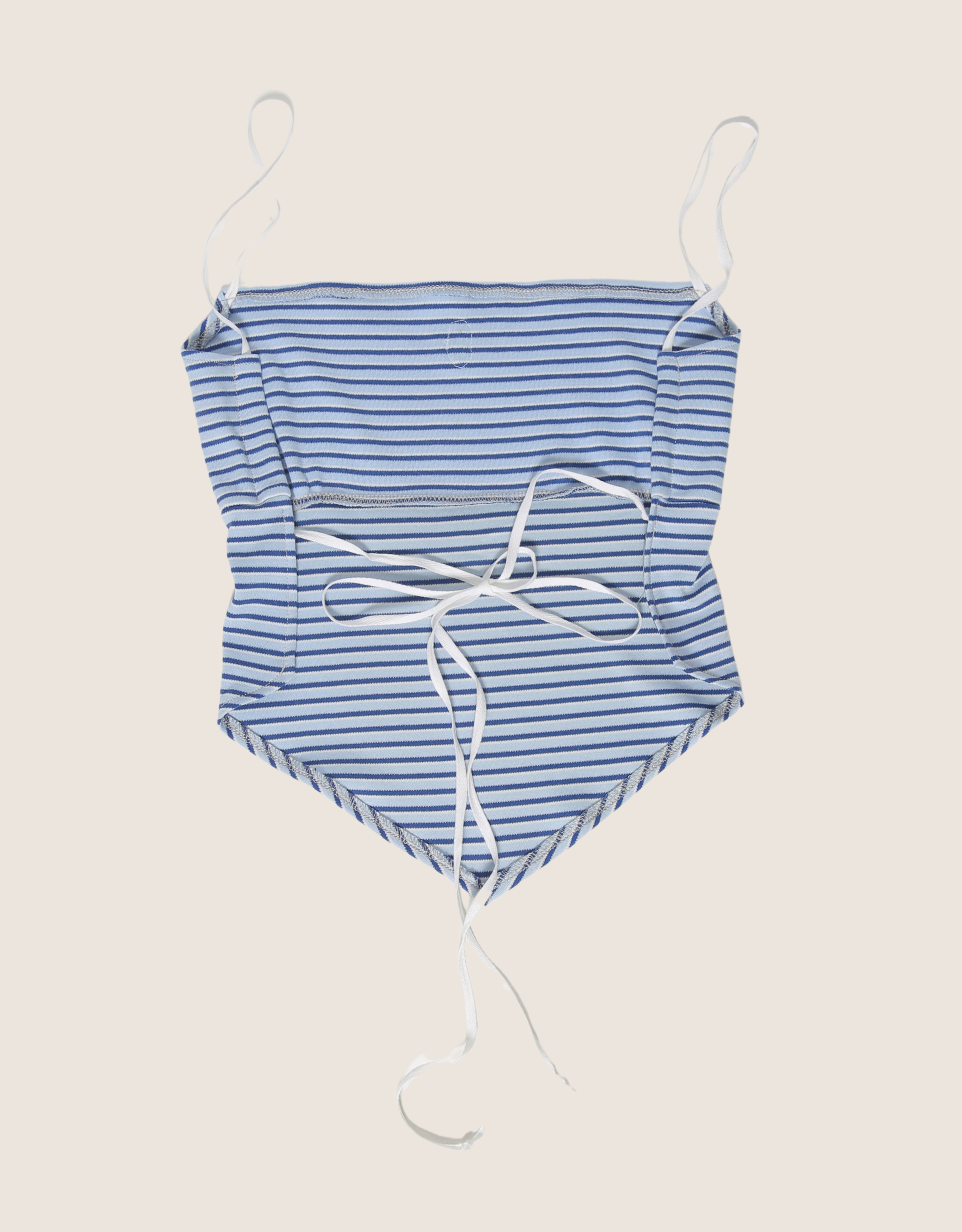 polo blue stripe reworked backless top (S/M)