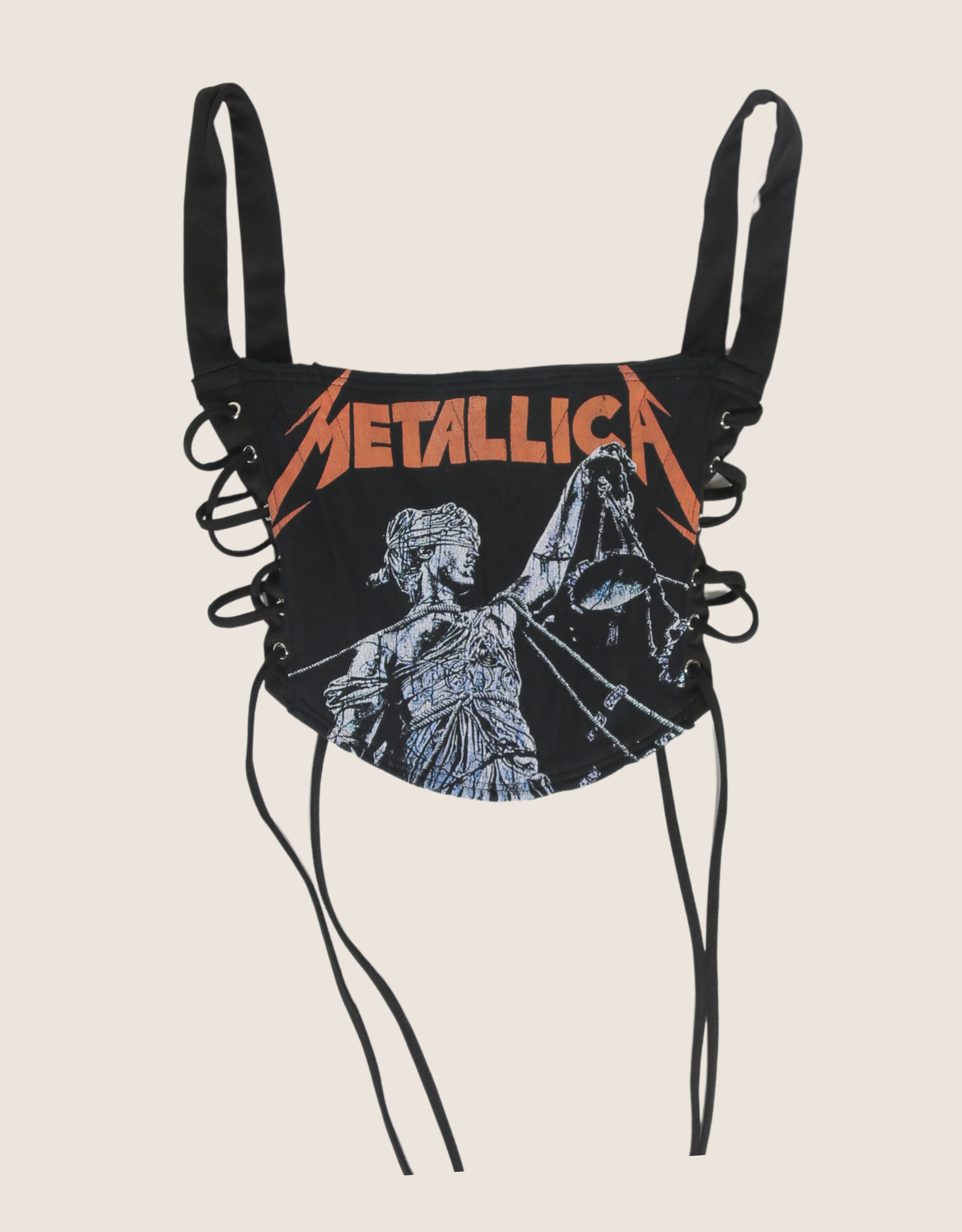 metallica reworked corset with matching shrug (S)