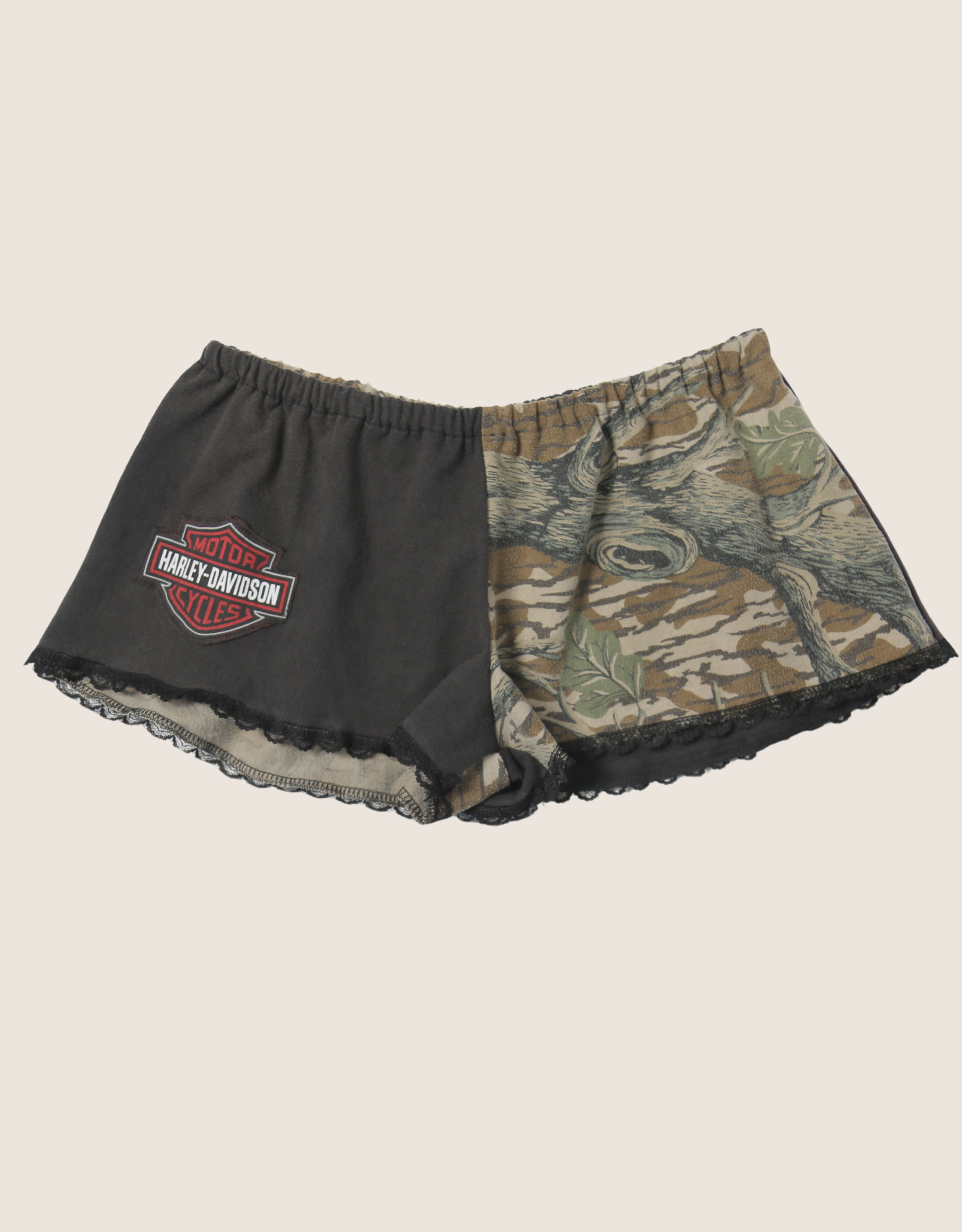 harley skull reworked mini shorts (s)