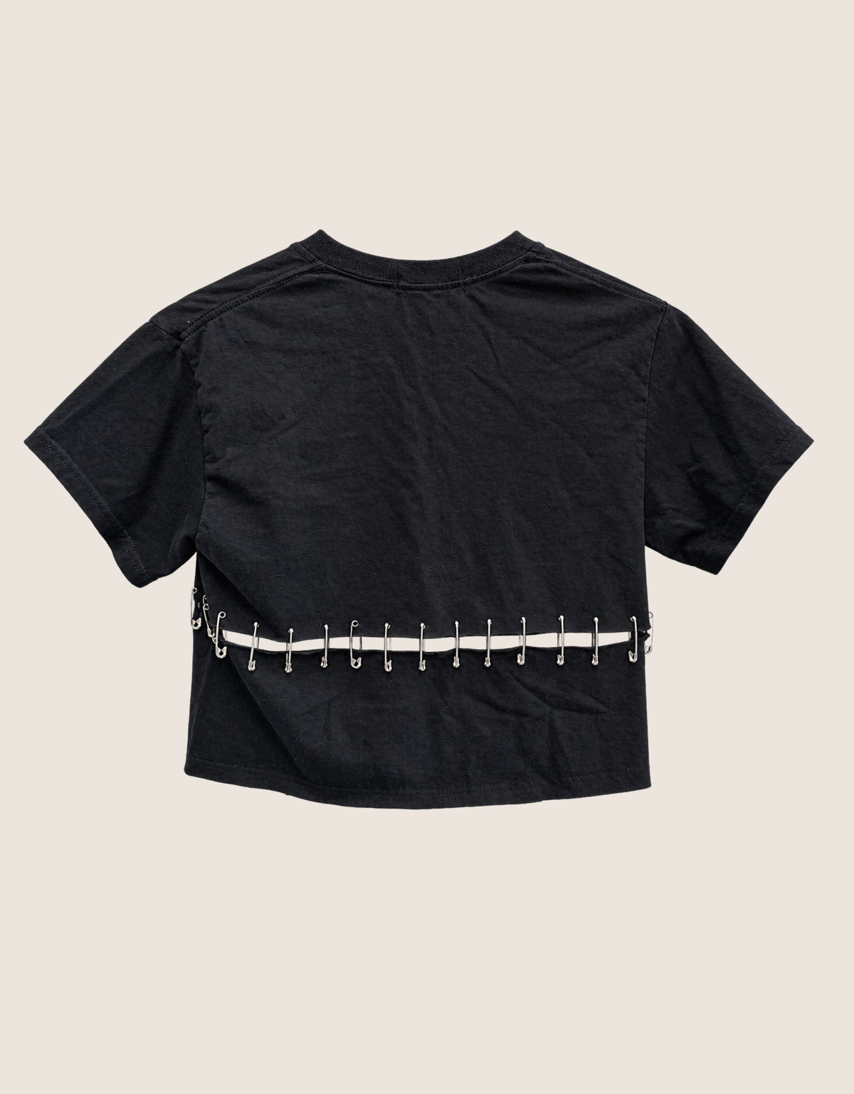 nirvana cropped tee with safety pins (S)