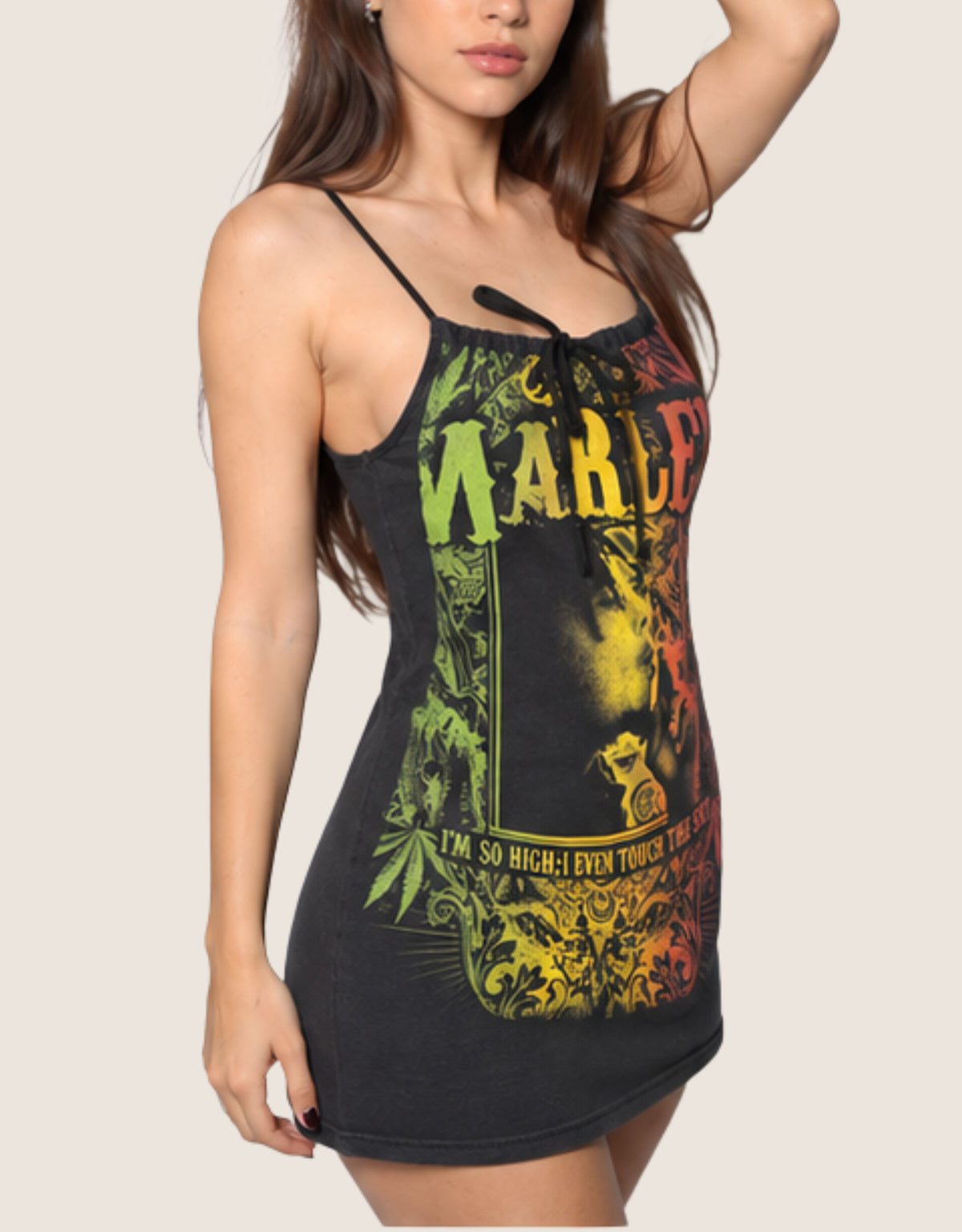 bob marley reworked tie back dress (S/M)
