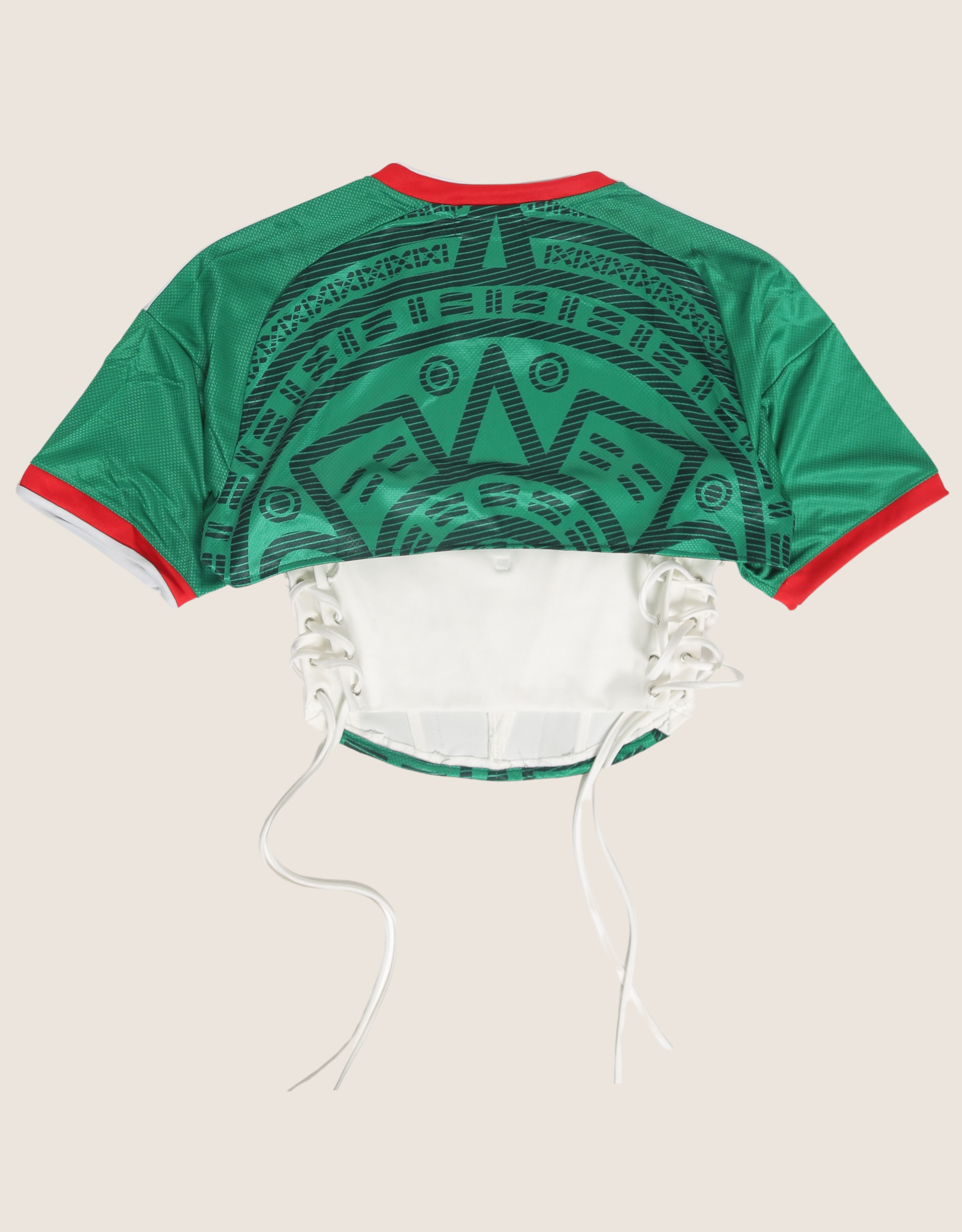 Mexico reworked cropped corset with matching shrug (L)