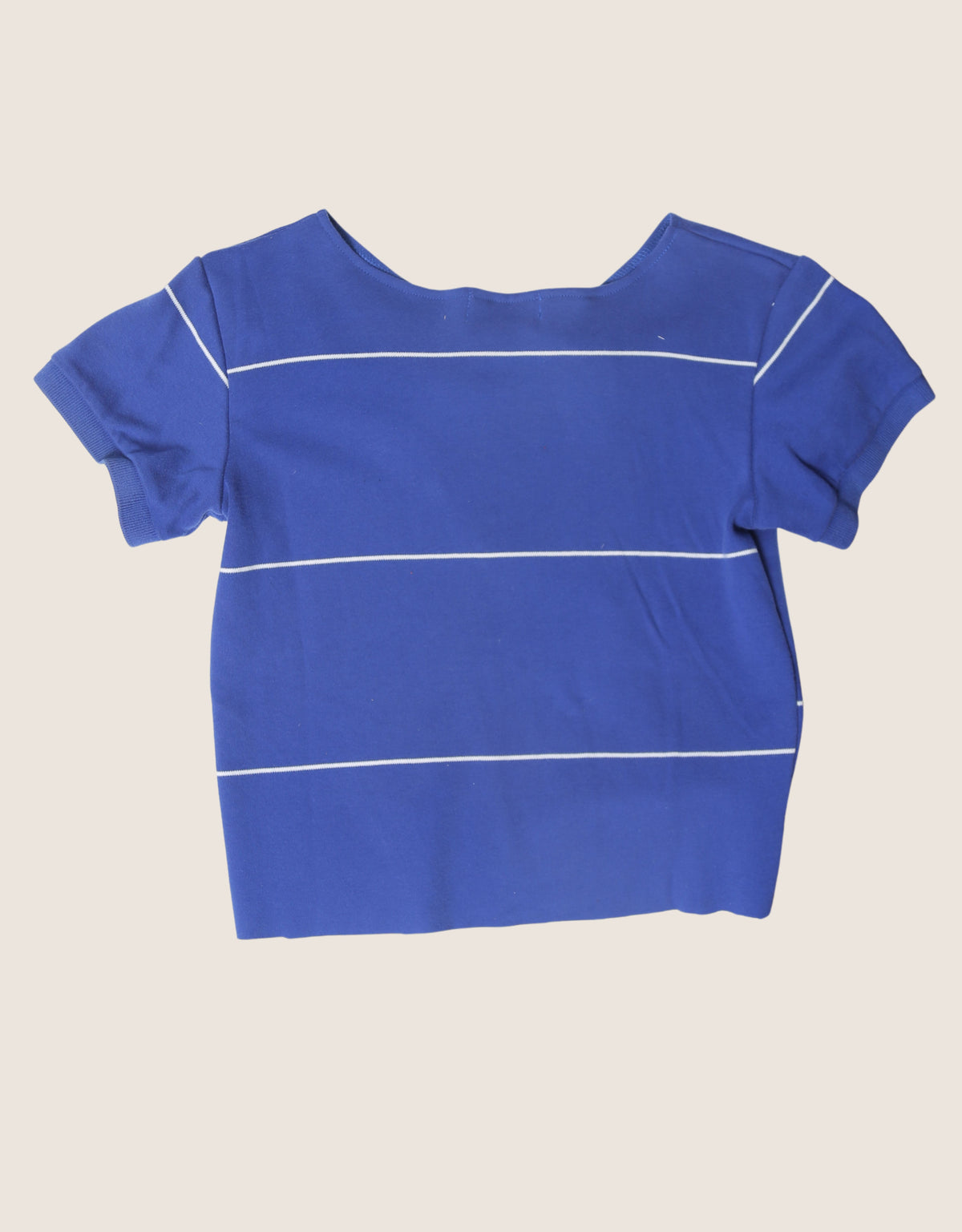 blue polo reworked keyhole top (S)