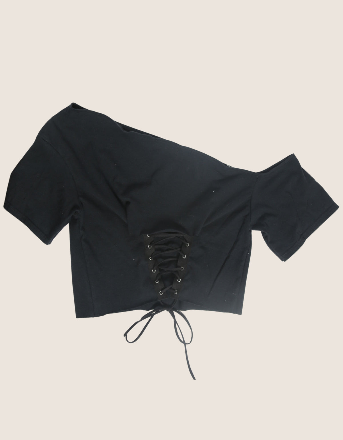 metallica off shoulder tie back top (S/M)