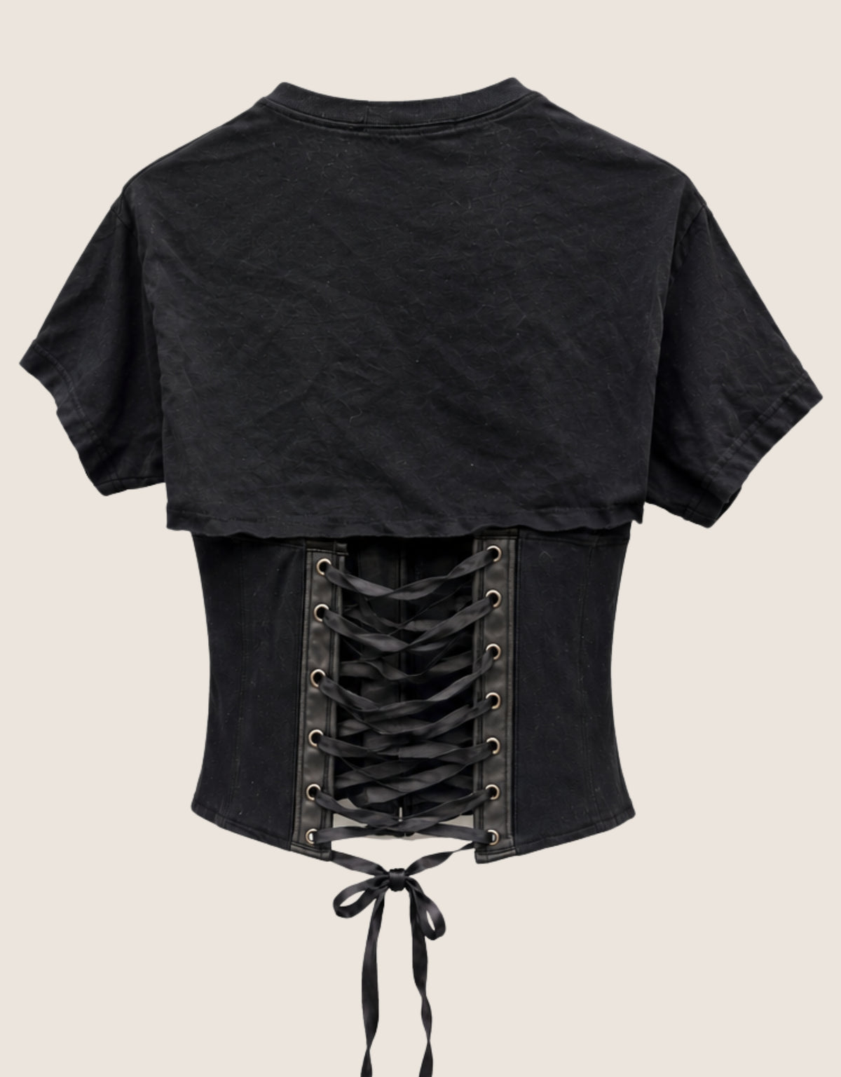 disturbed snap corset t shirt (S)