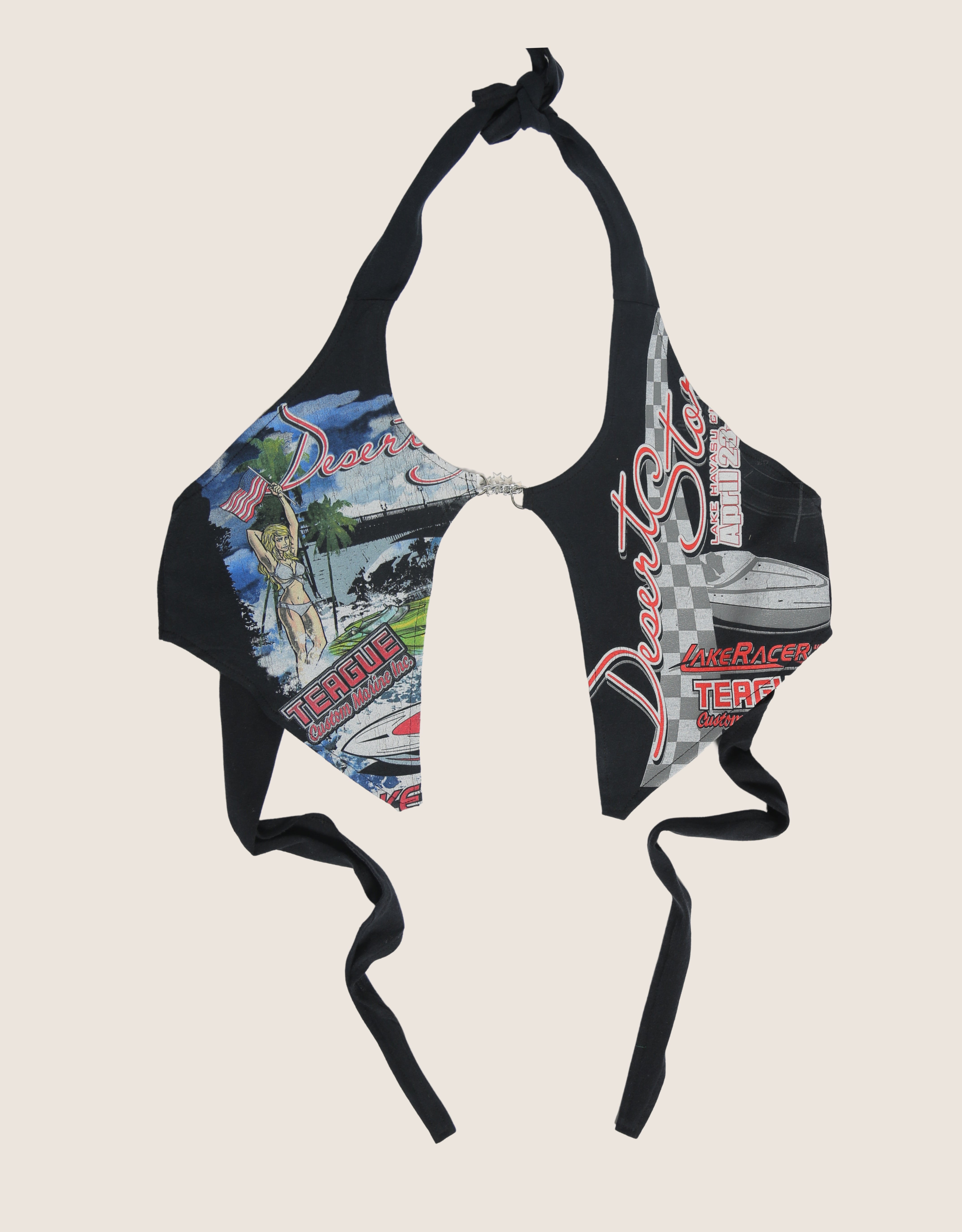 desert storm racing charm front halter top