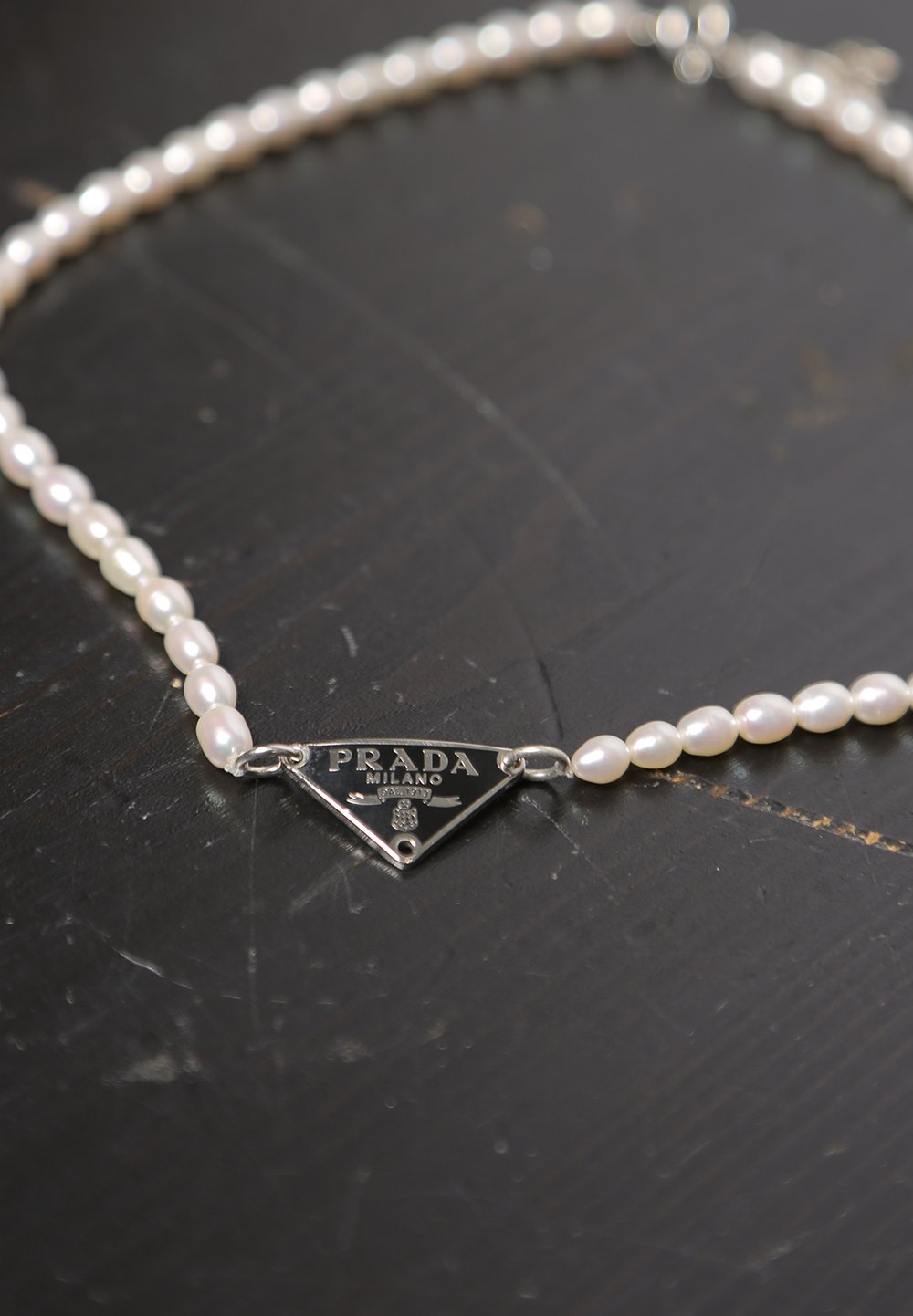 prada pearl chain necklace