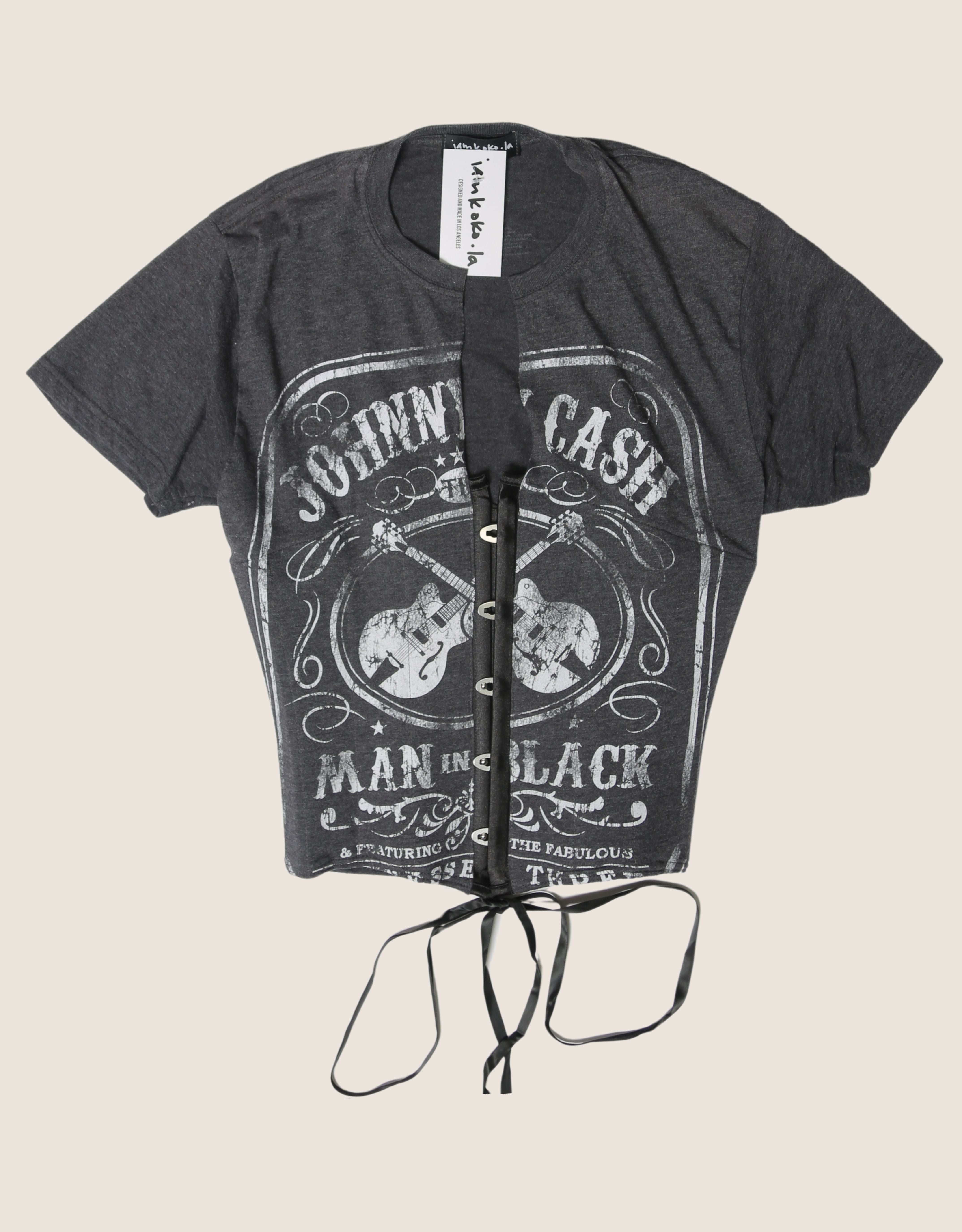 johnny cash snap corset t shirt (S)