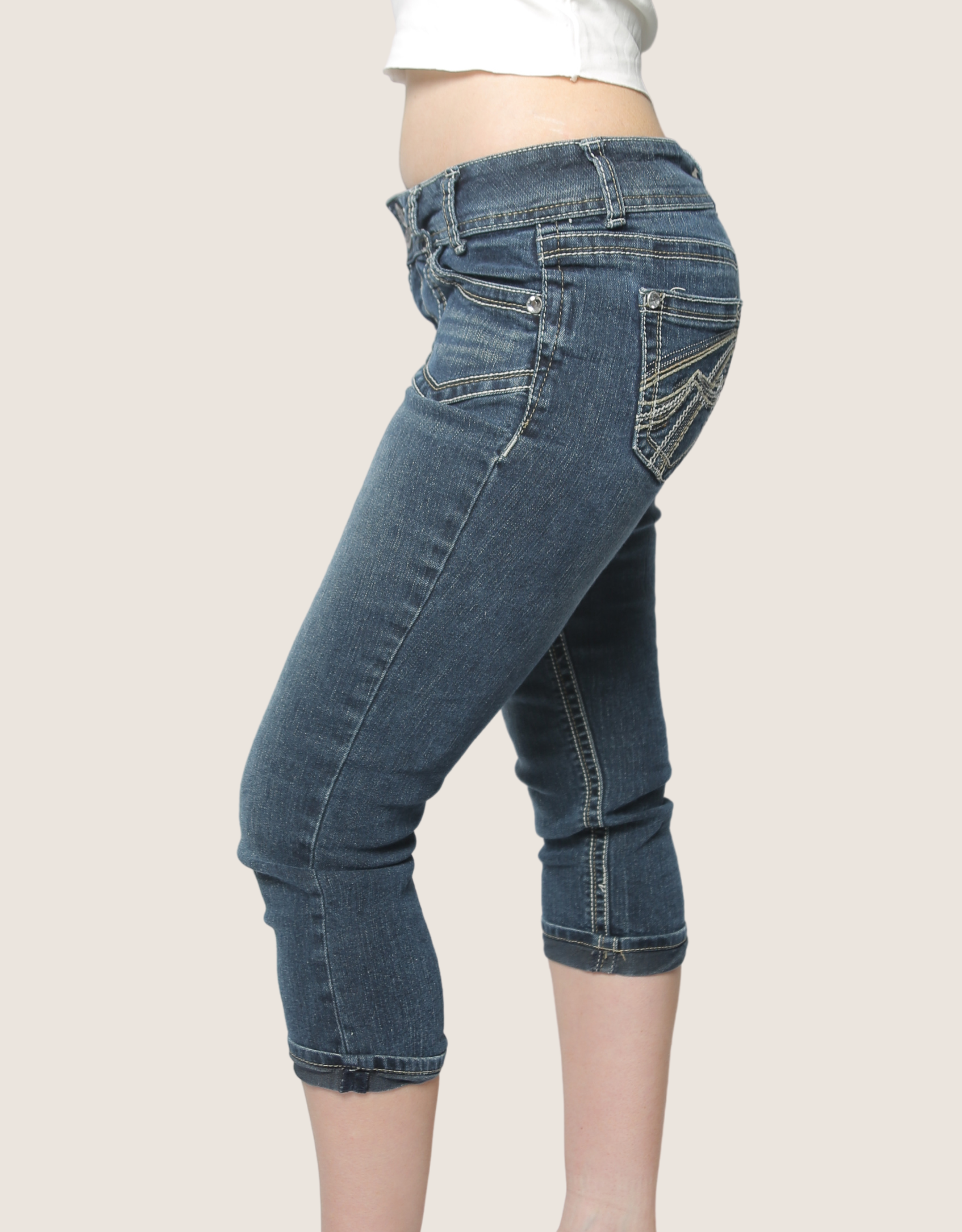 vintage y2k denim petal pushers