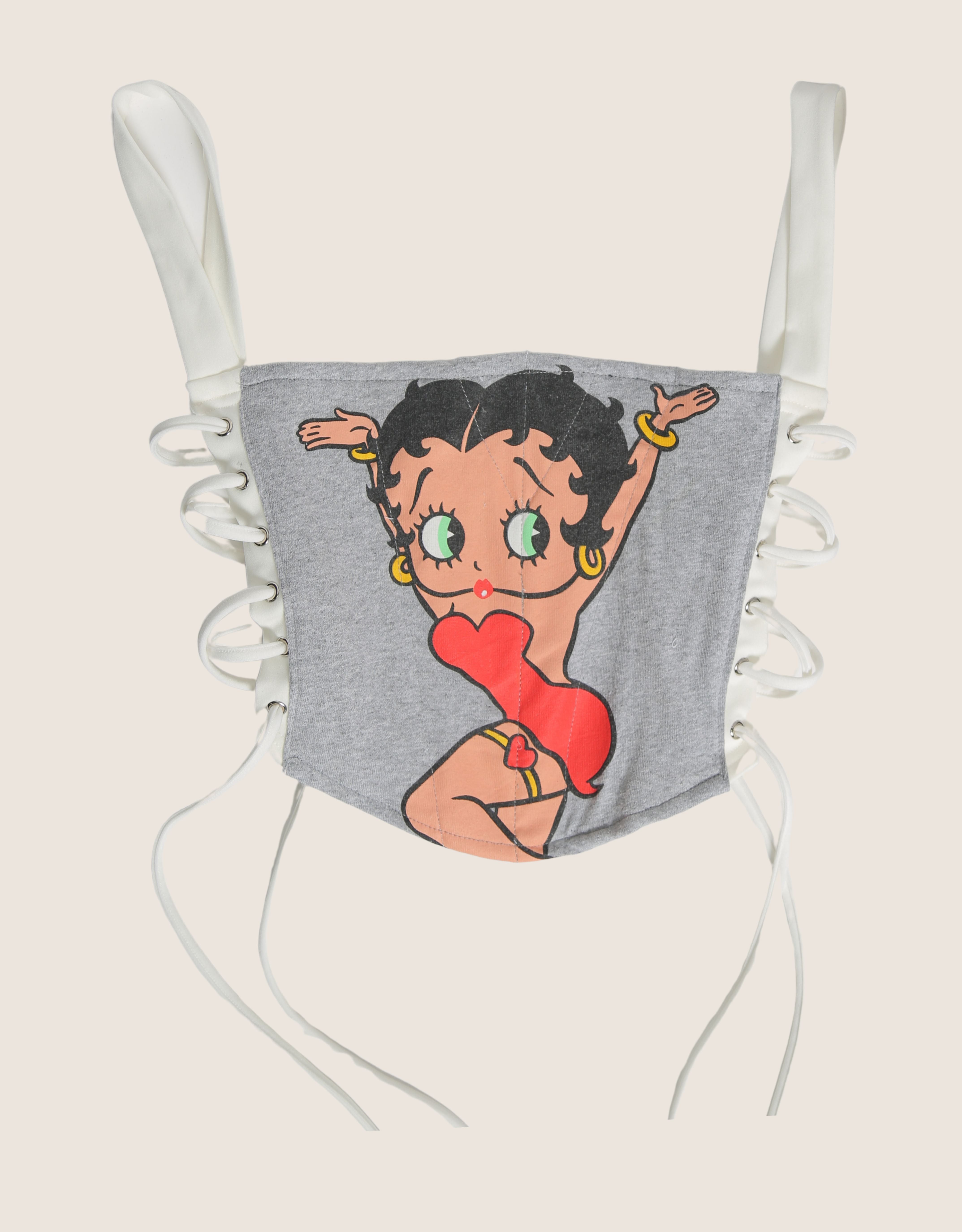 Betty Boop side lace cropped length corset (S)