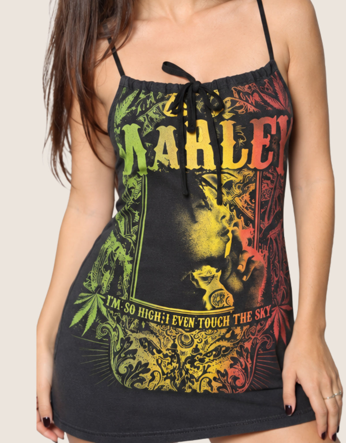 bob marley reworked tie back dress (S/M)