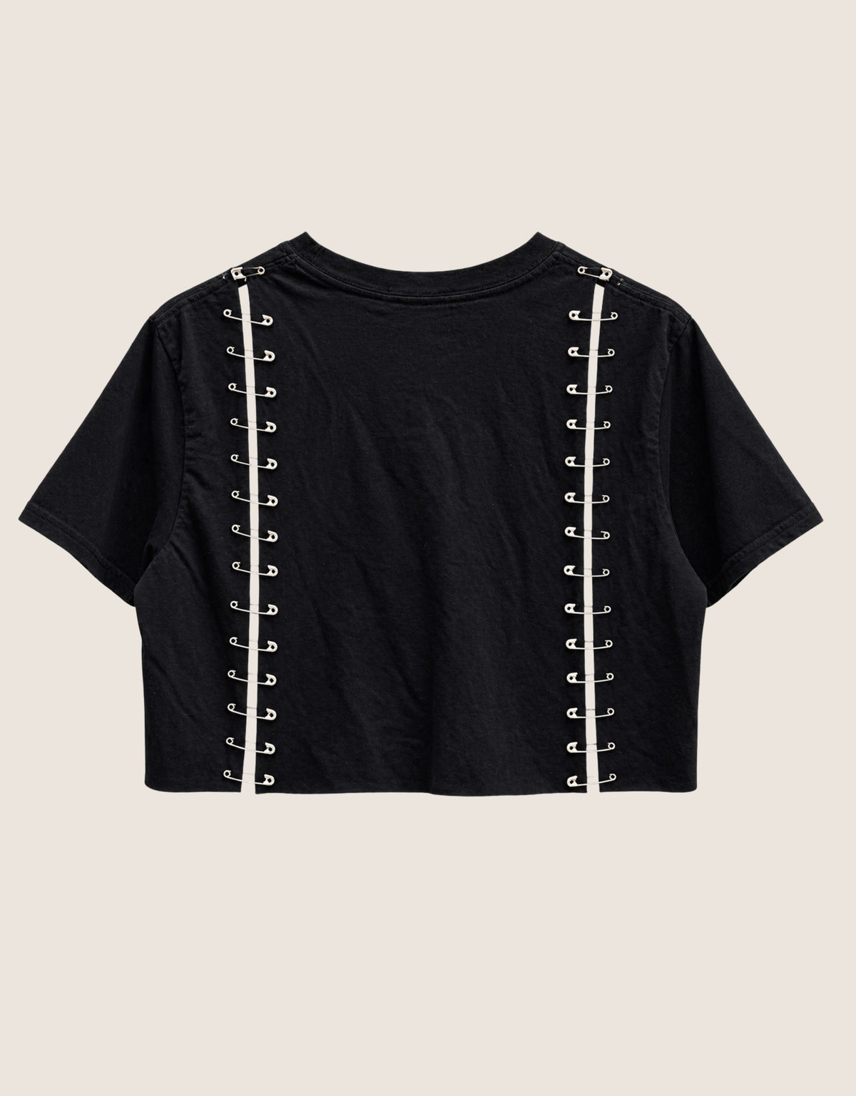 ice cube cropped tee with safety pins (S/M)