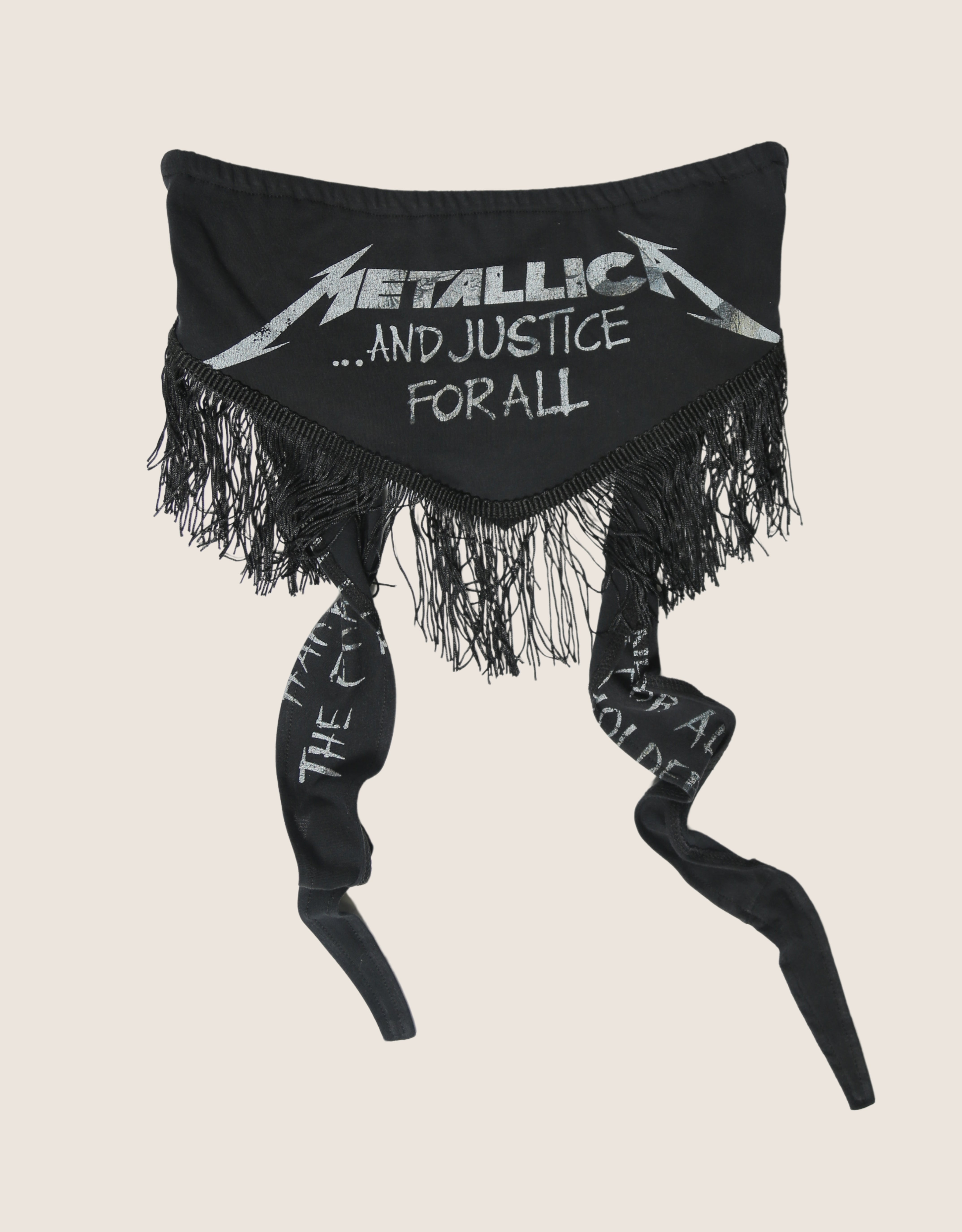 metallica fringe tie back tube top (s/m)
