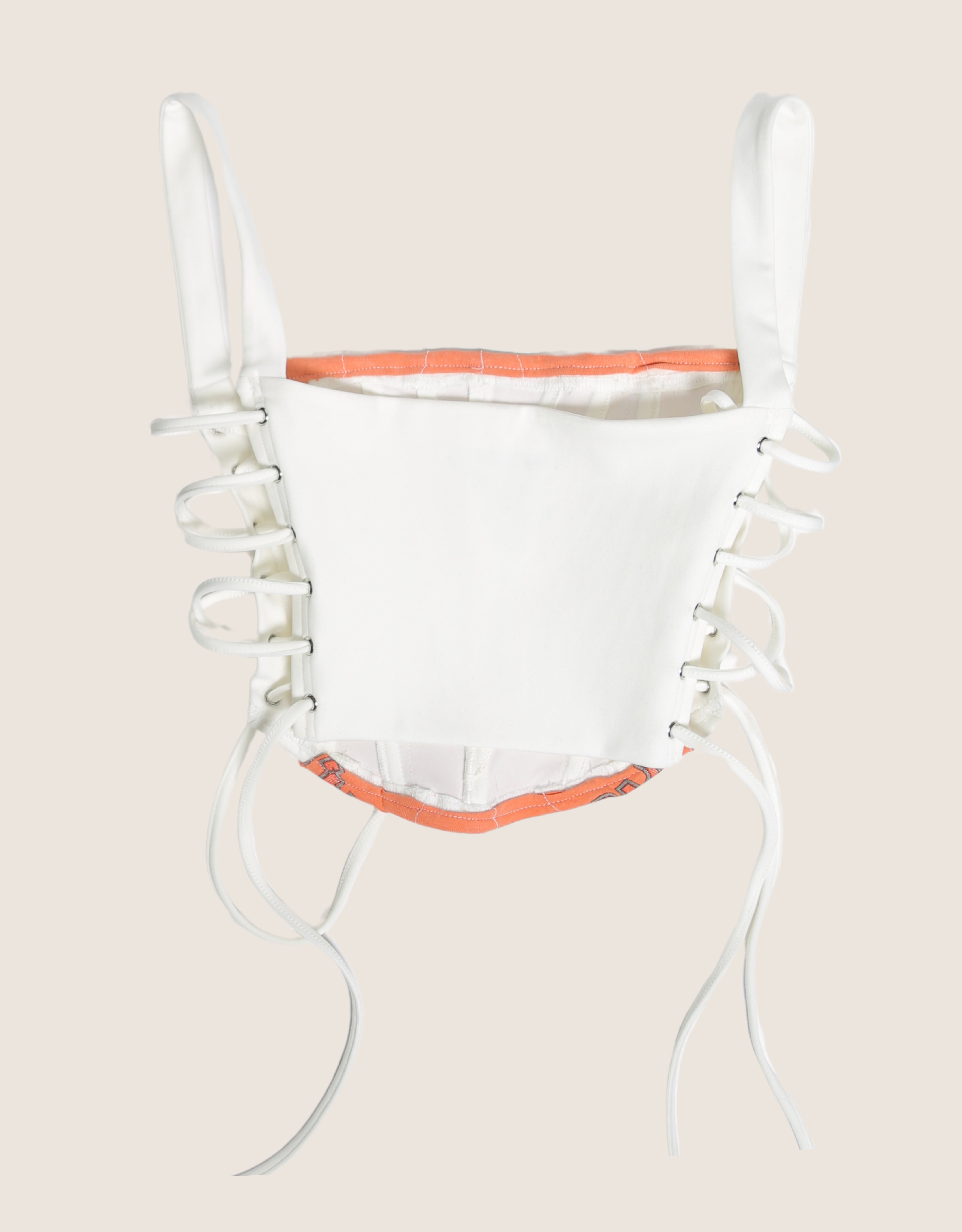 orange harley side lace cropped corset (S)