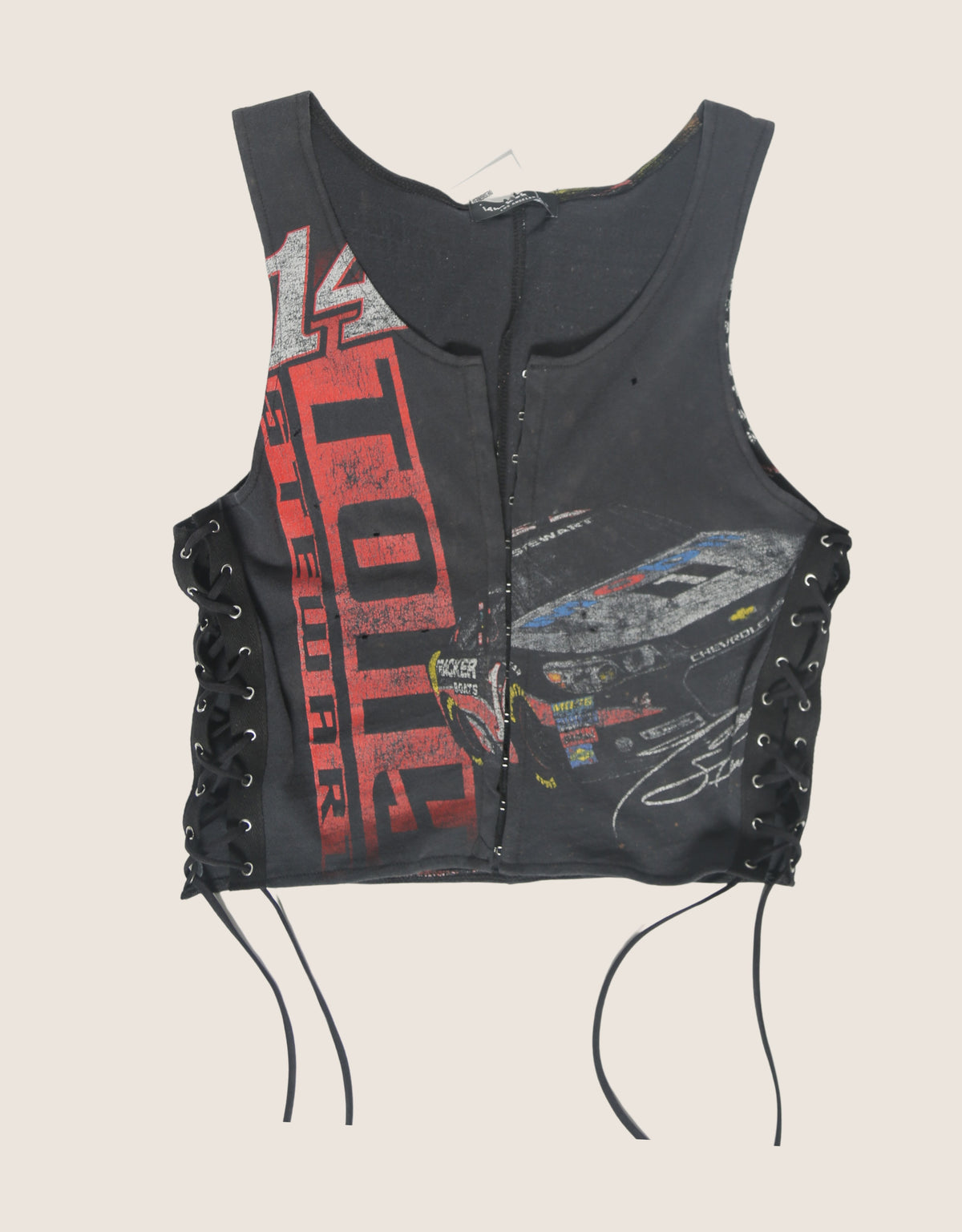 tony stewart racing hook and lace cropped tank (M/L)