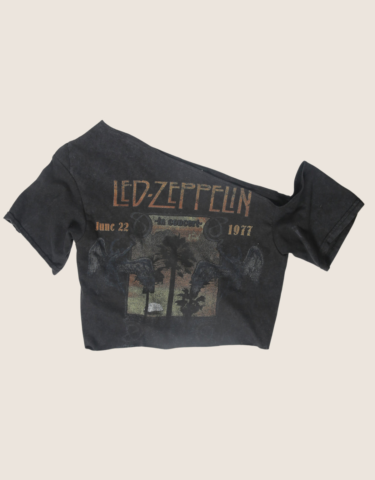 led zeppelin off shoulder tie back top (S/M)
