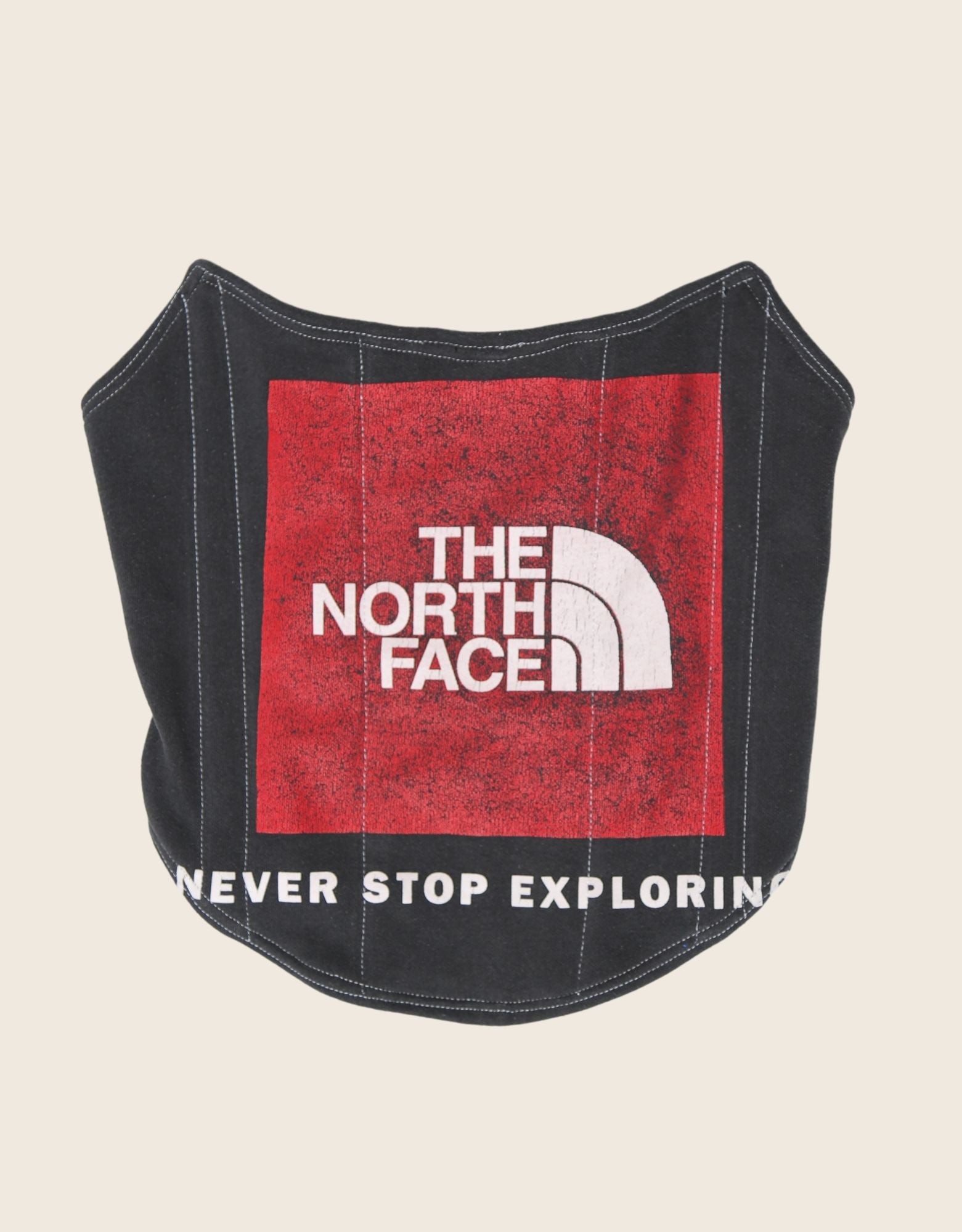 north face reworked strapless corset with shrug