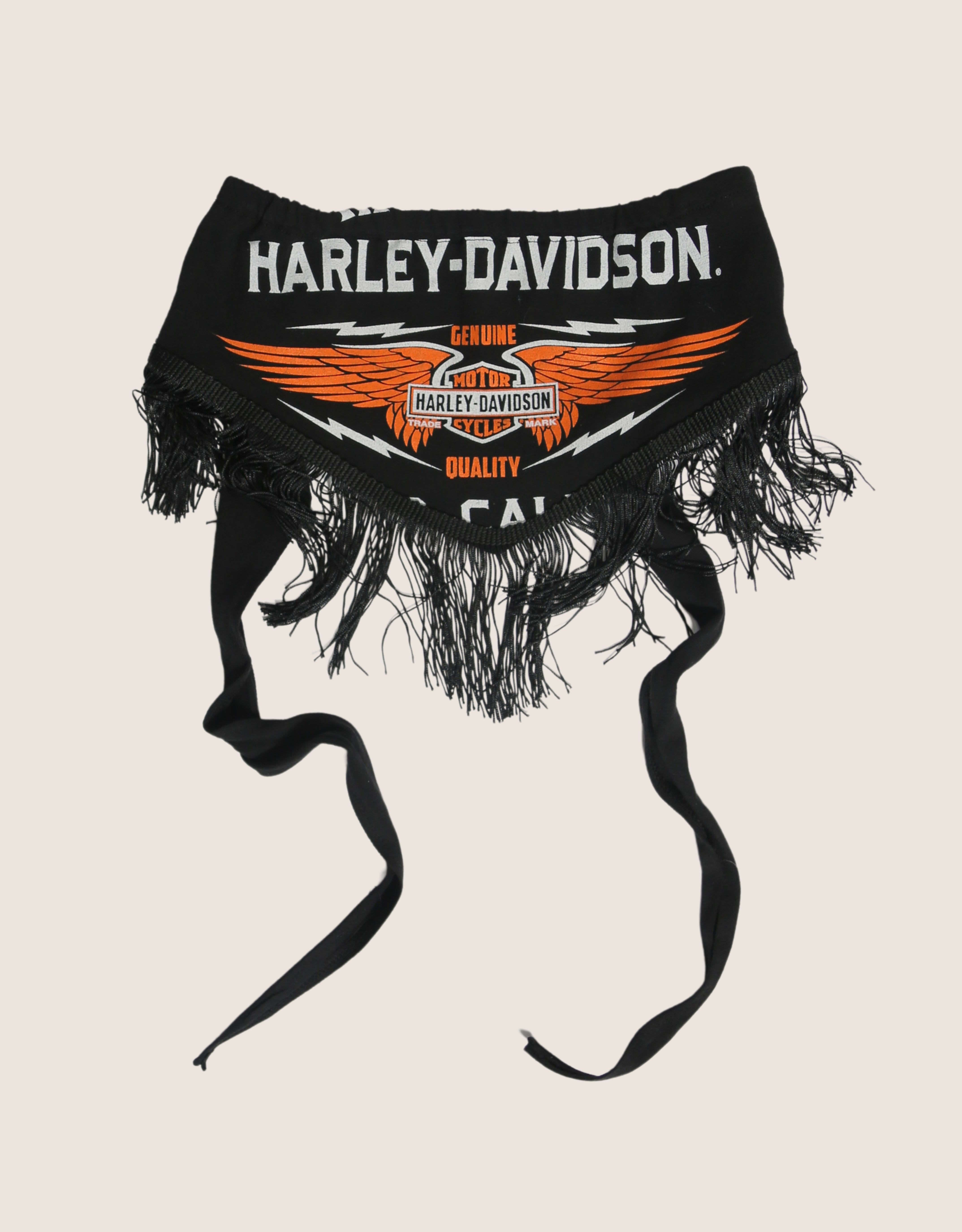 harley wings fringe tie back tube top (s/m)