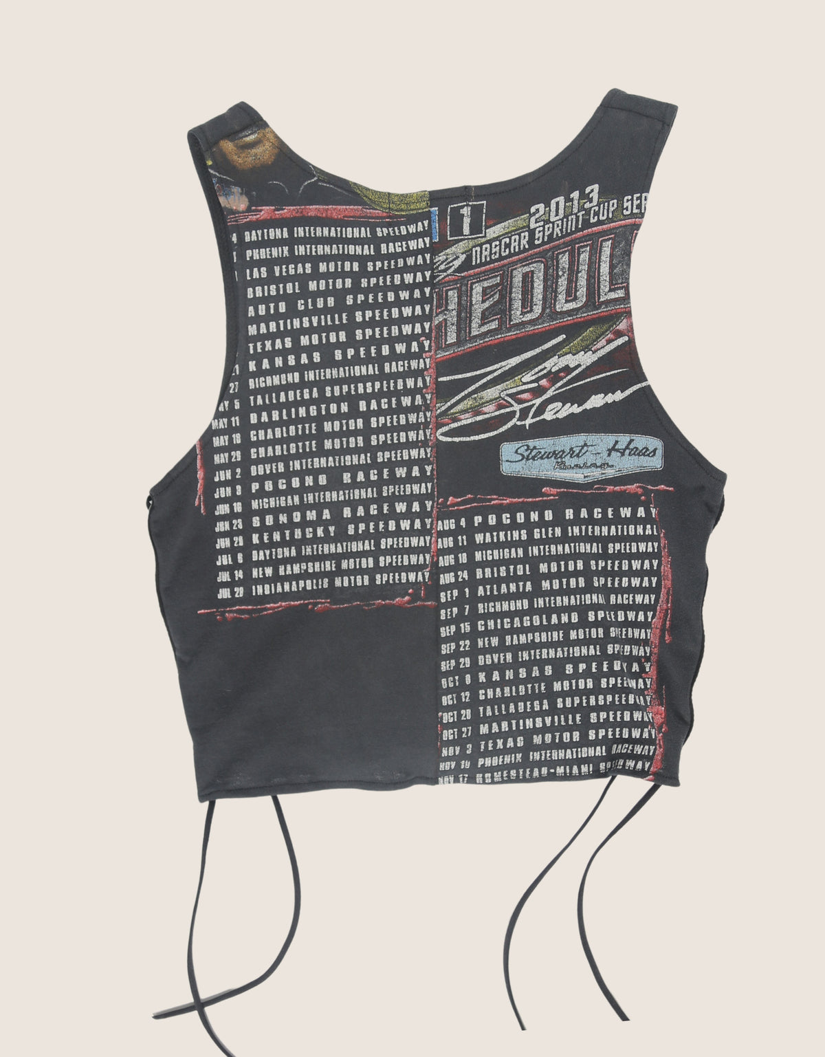 tony stewart racing hook and lace cropped tank (M/L)