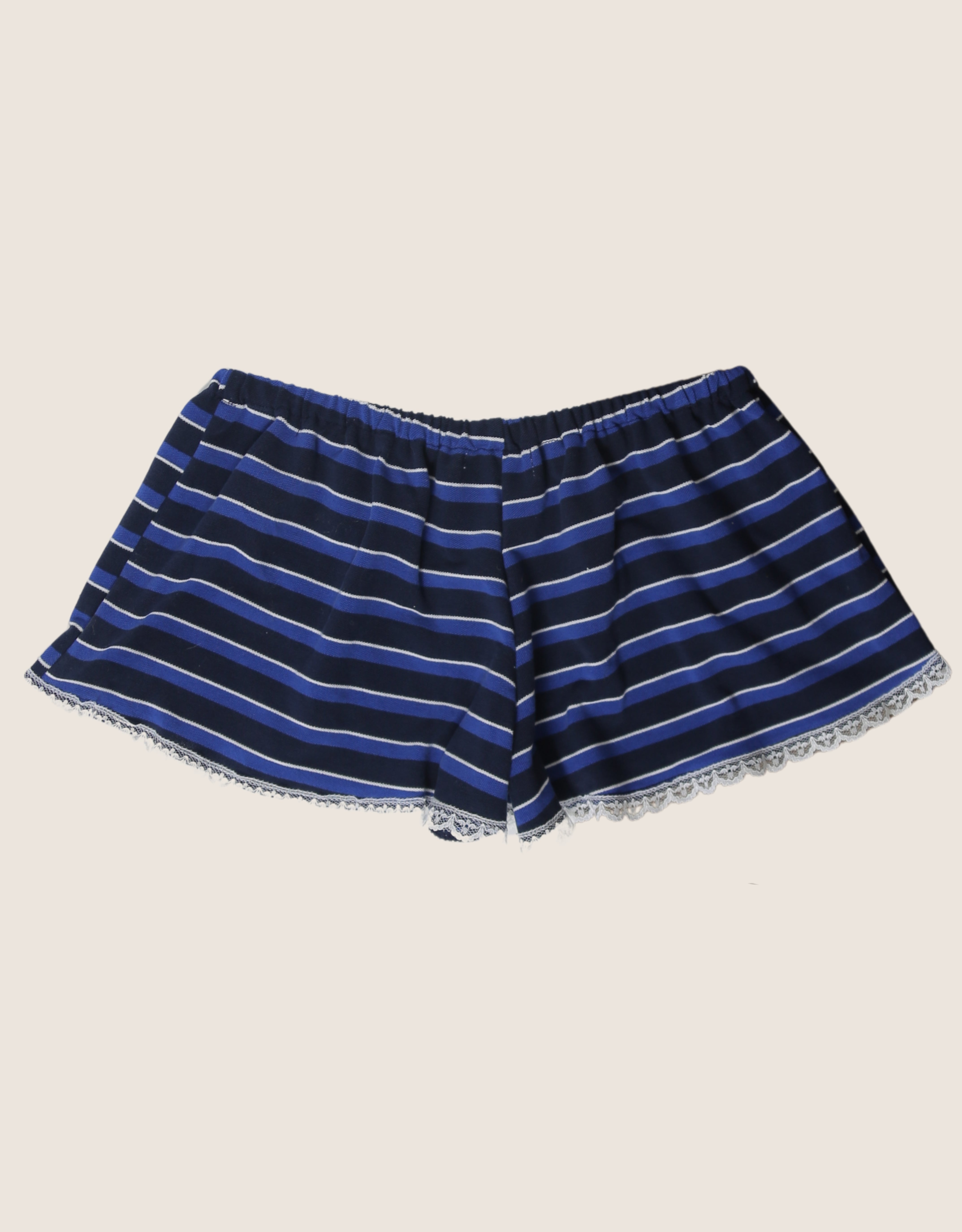navy striped polo reworked mini shorts (s)