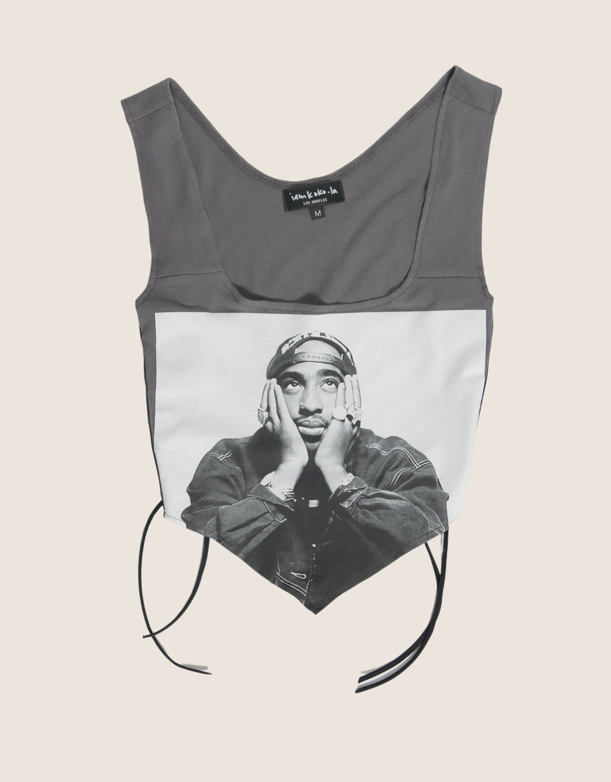 2pac reworked side lace tank top (M)