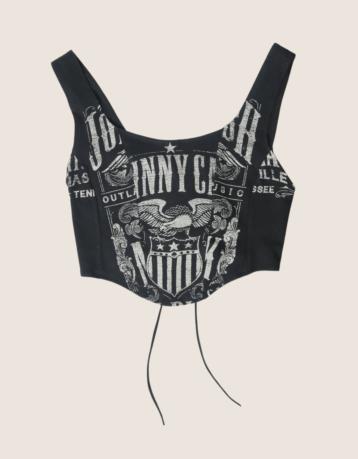 johnny cash mid rise corset tank top (M)