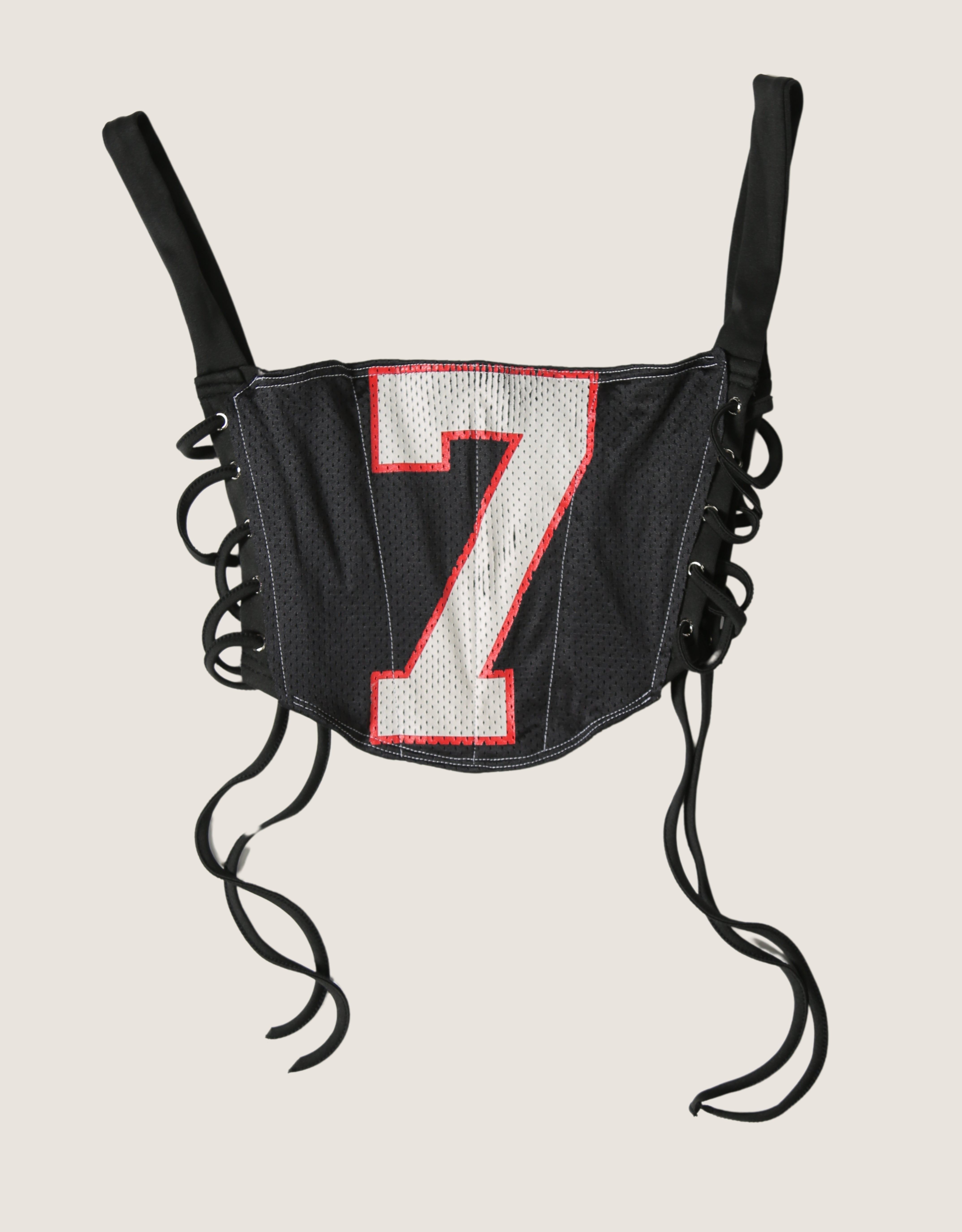 atlanta falcons reworked side lace corset with matching jersey shrug