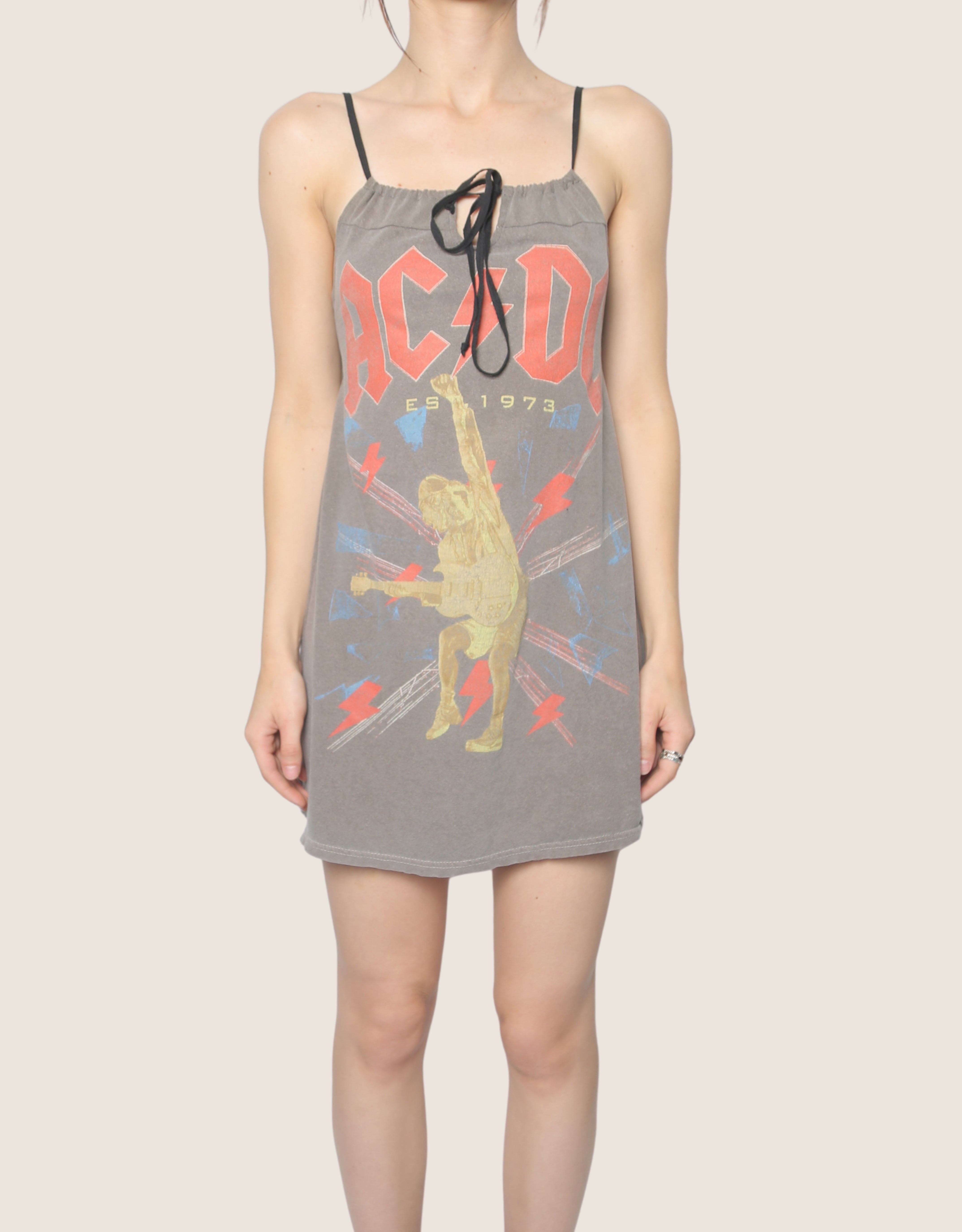 acdc grey reworked tie front dress (S/M)