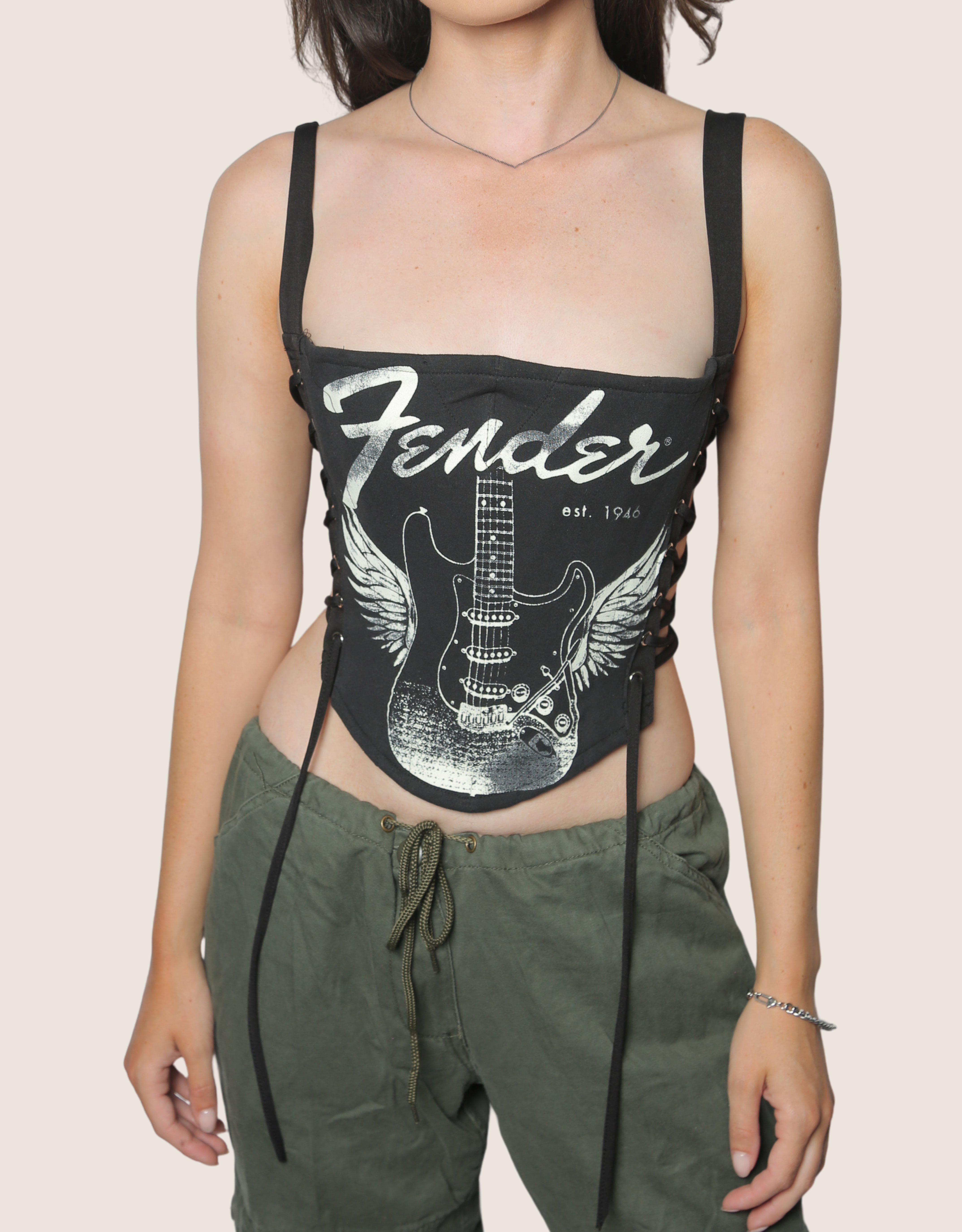 Fender guitars side lace full length corset (XS/S)