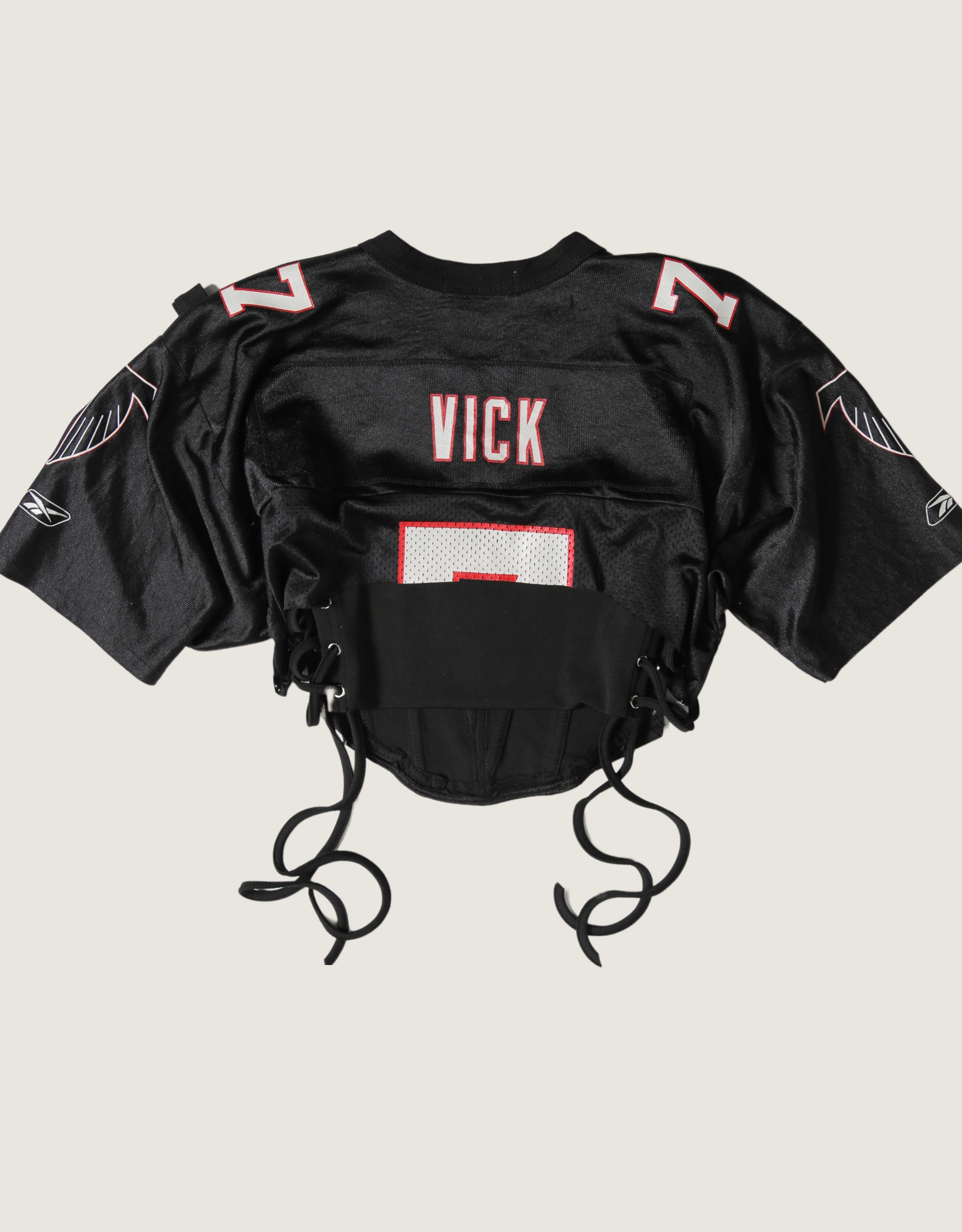 atlanta falcons reworked side lace corset with matching jersey shrug